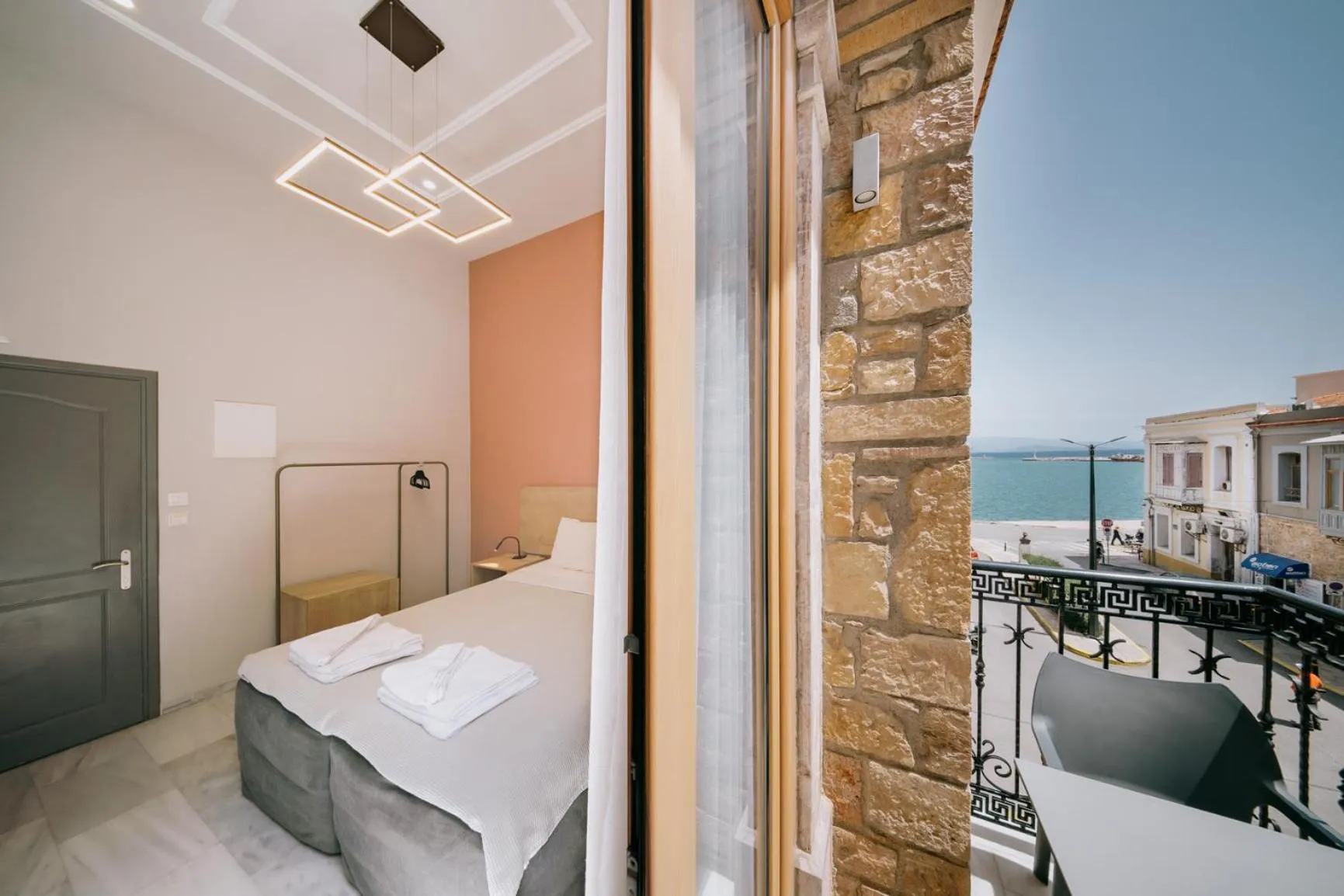 View (from property/room), Bed in Chios City Inn