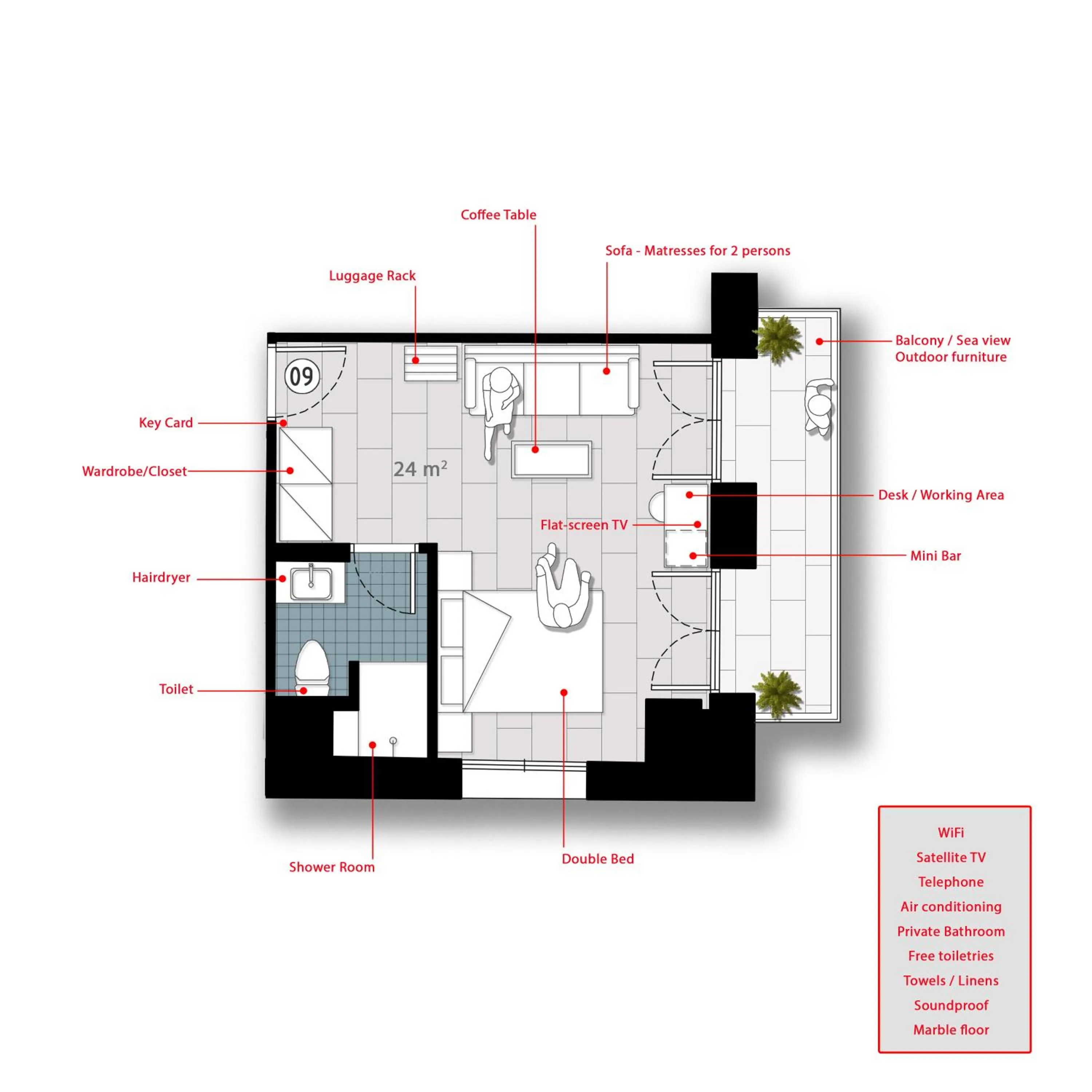Photo of the whole room in Chios City Inn