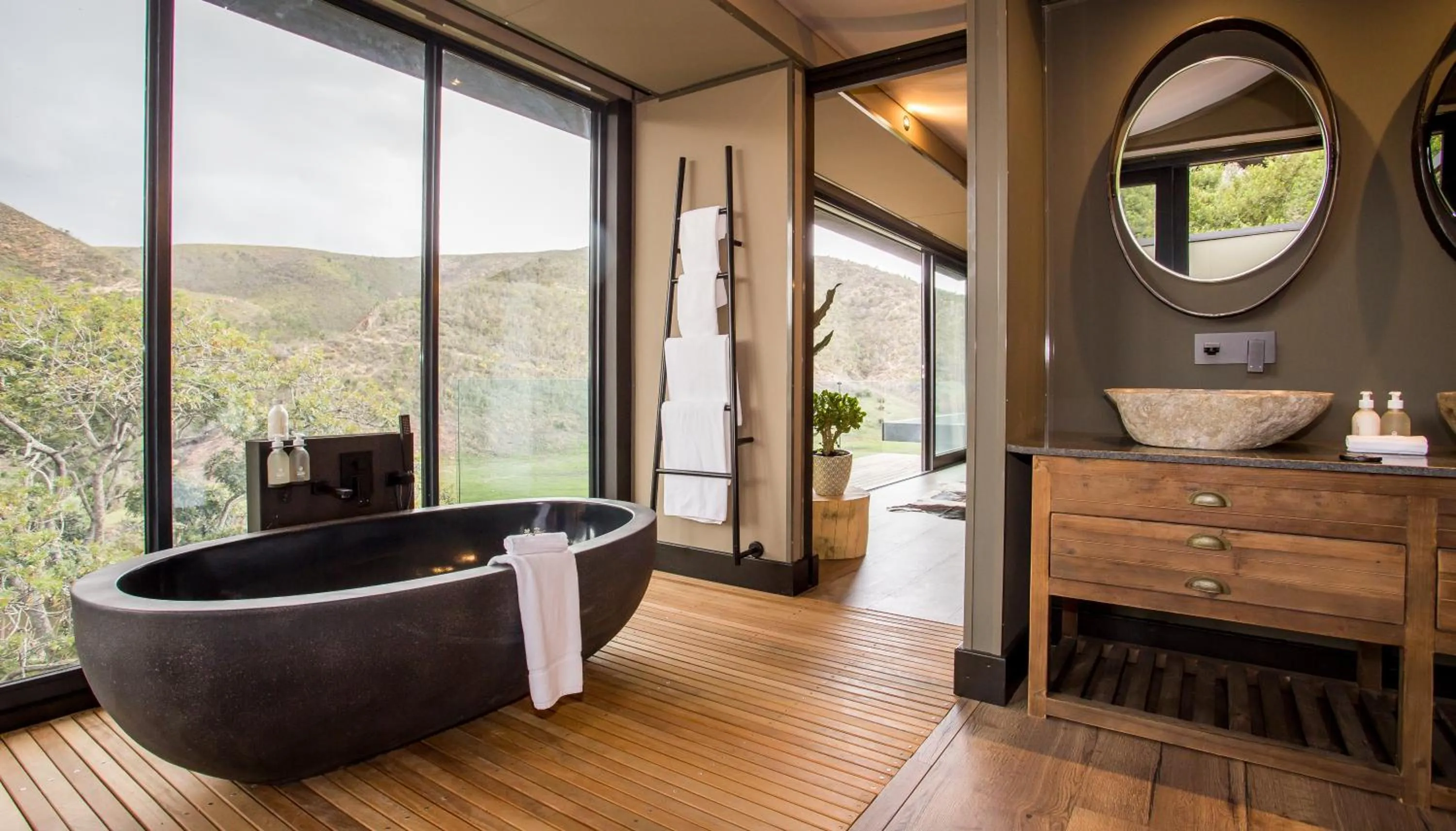Bathroom in Botlierskop Tented Lodge
