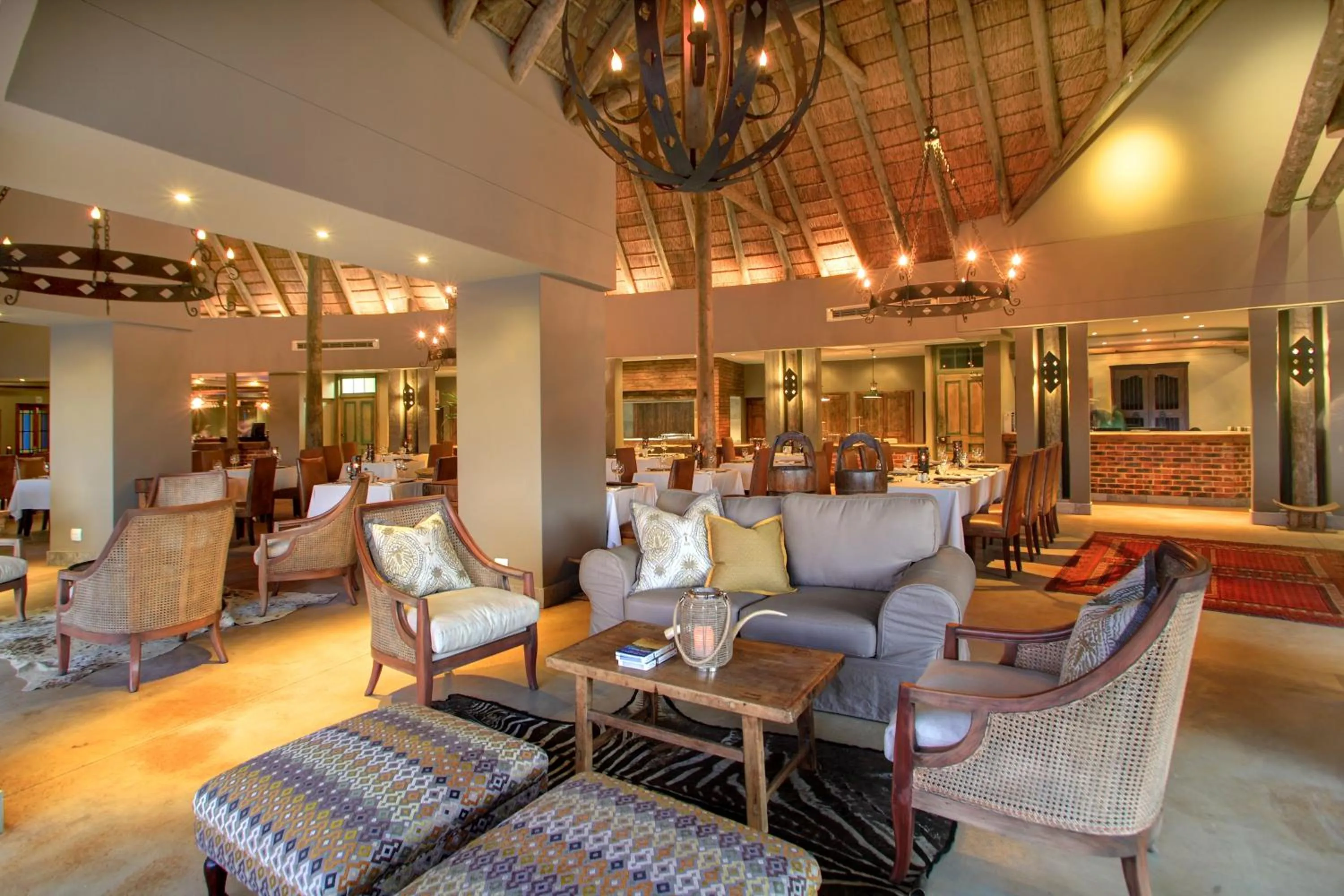 Communal lounge/ TV room in Botlierskop Tented Lodge