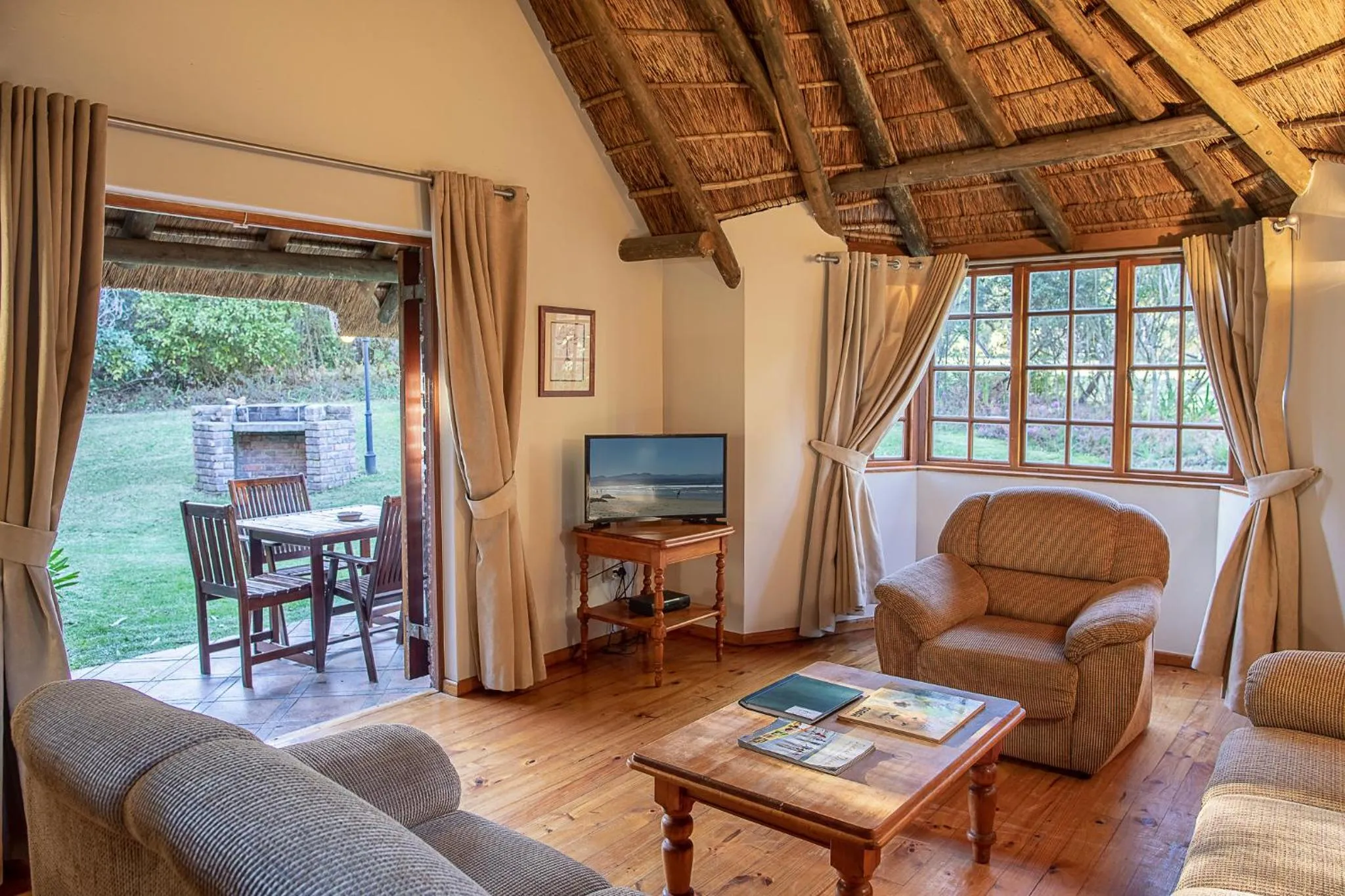 Seating area in Coral Tree Cottages