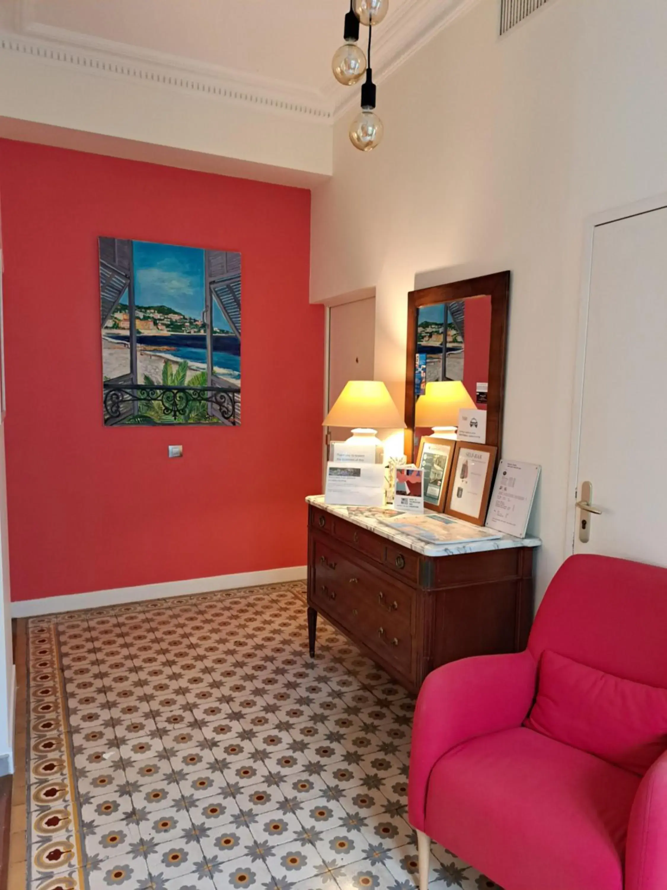 Lobby or reception, Bed in Hotel Villa Les Cygnes