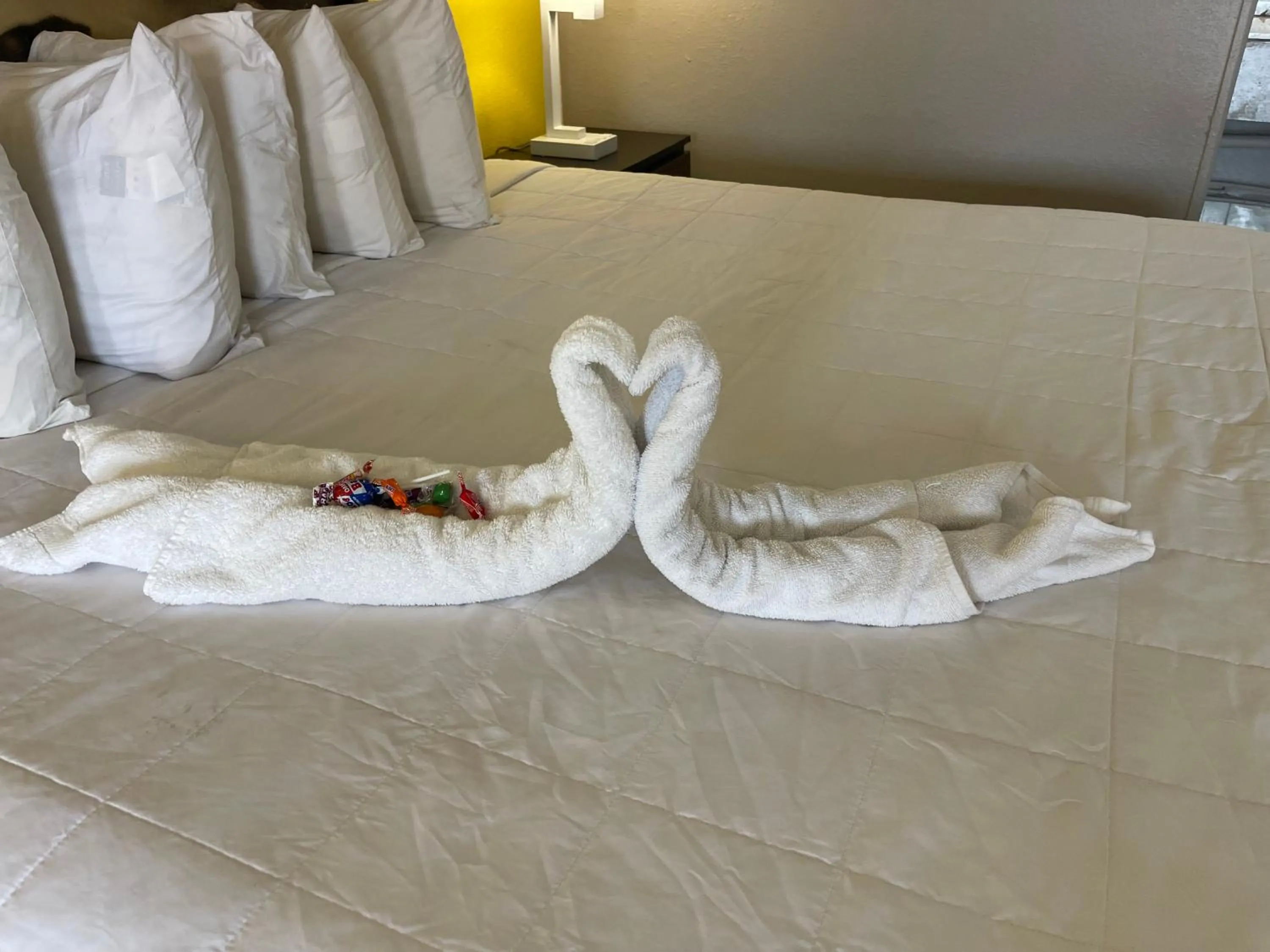 Decorative detail, Bed in Super 8 by Wyndham Monroe