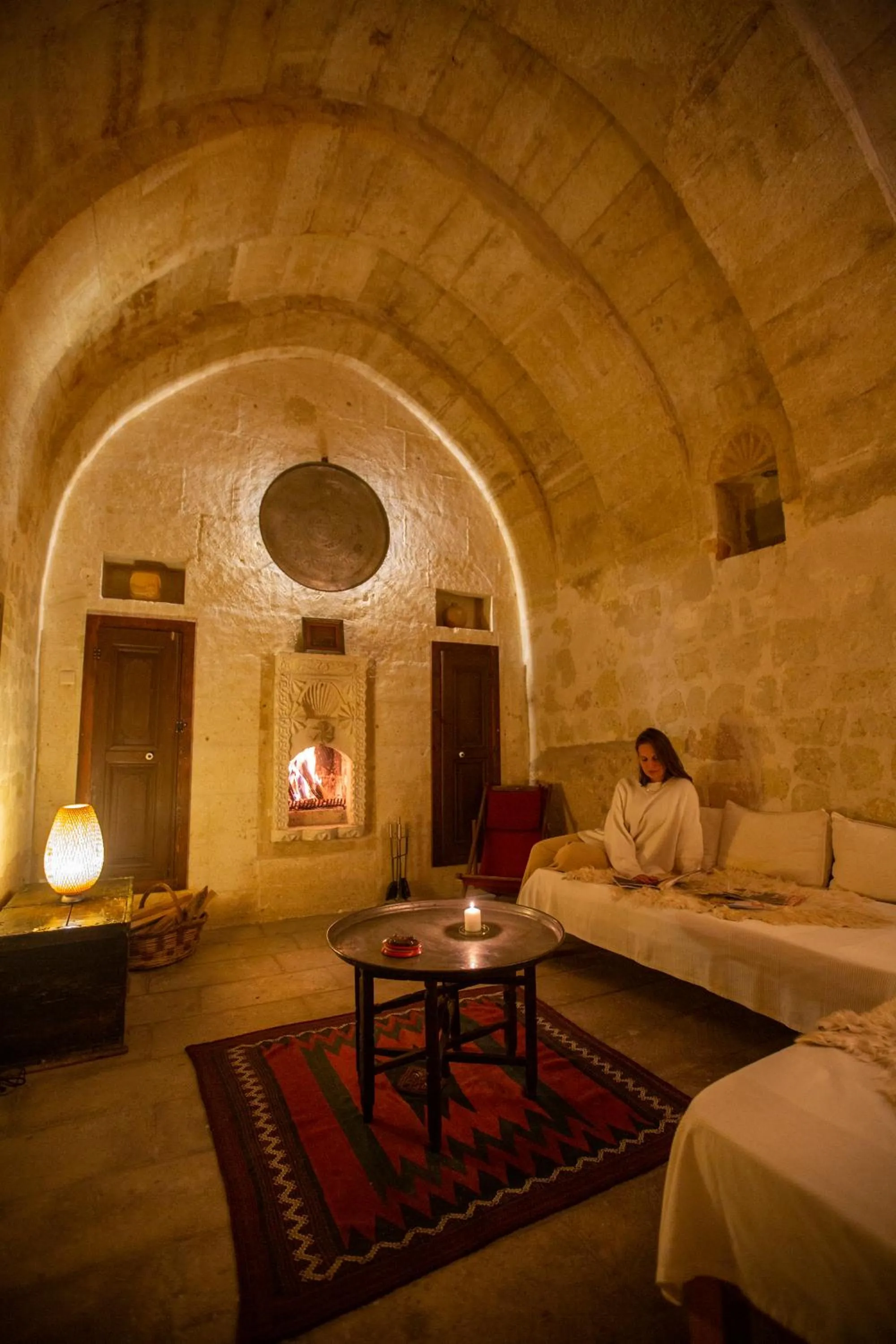 Living room in Asmalı Cave House