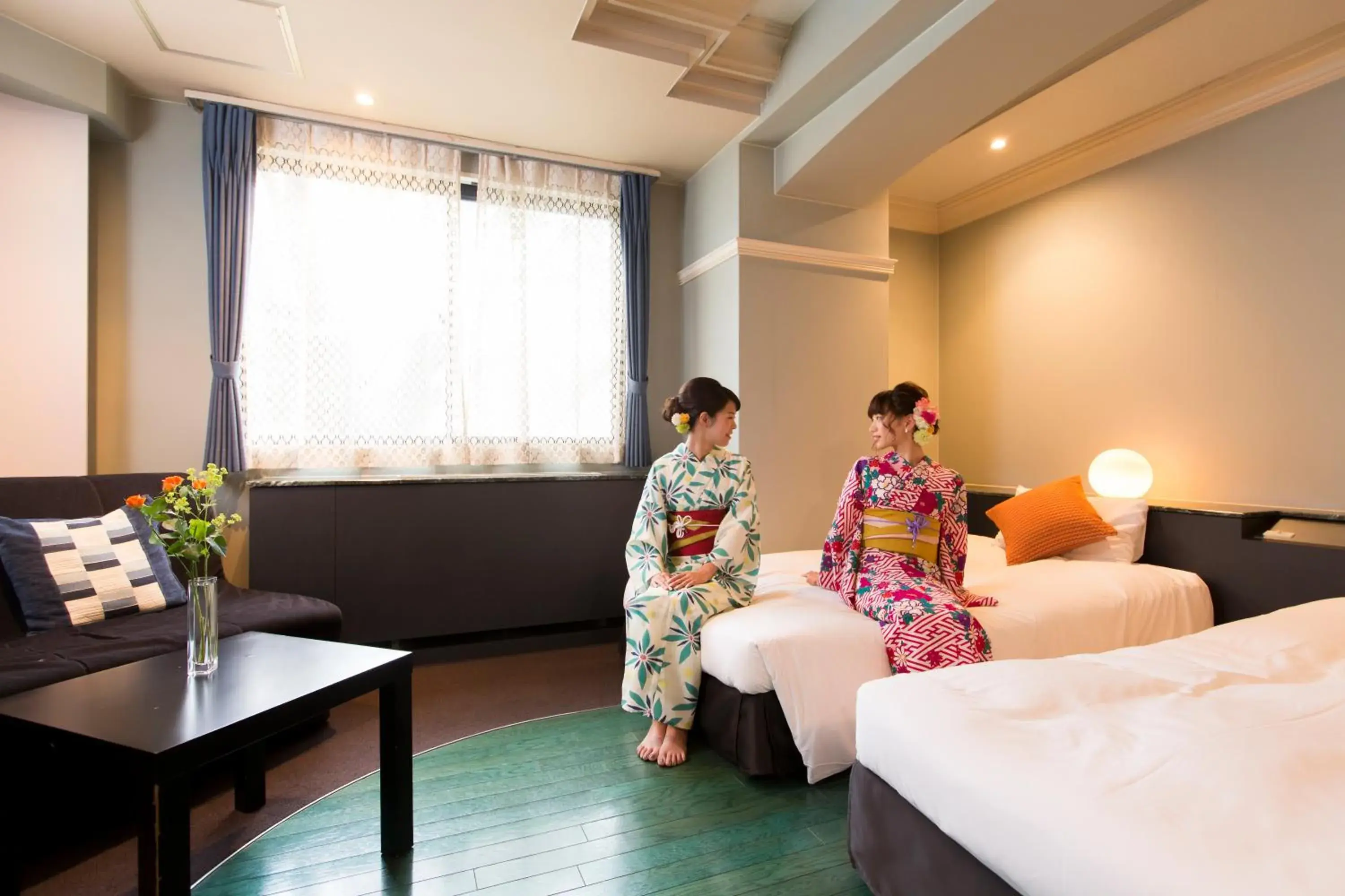 People, Bed in Hotel In Kyoto Sasarindou People, Bed in Hotel In Kyoto Sasarindou