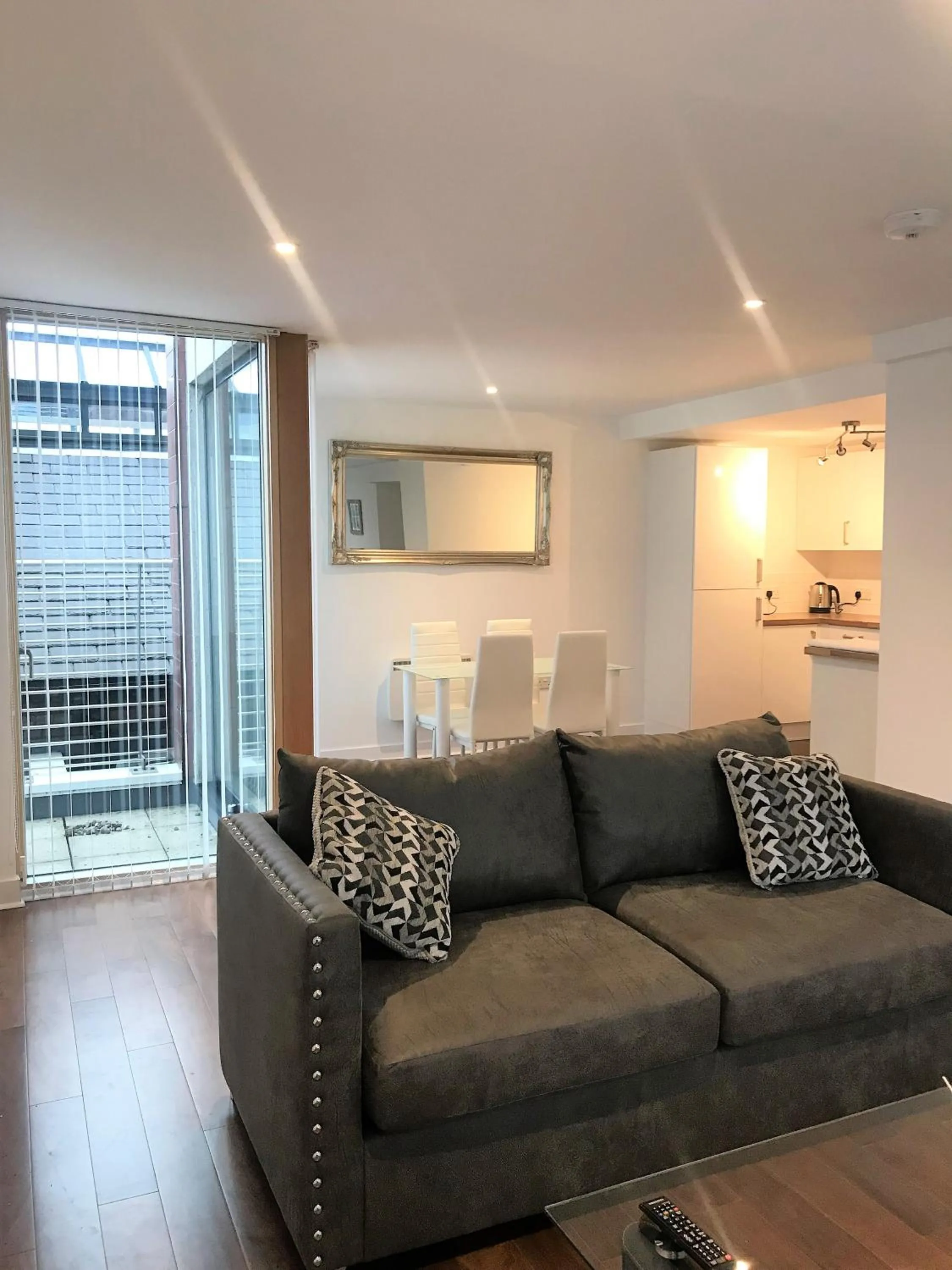 Living room in Ice House Apartments
