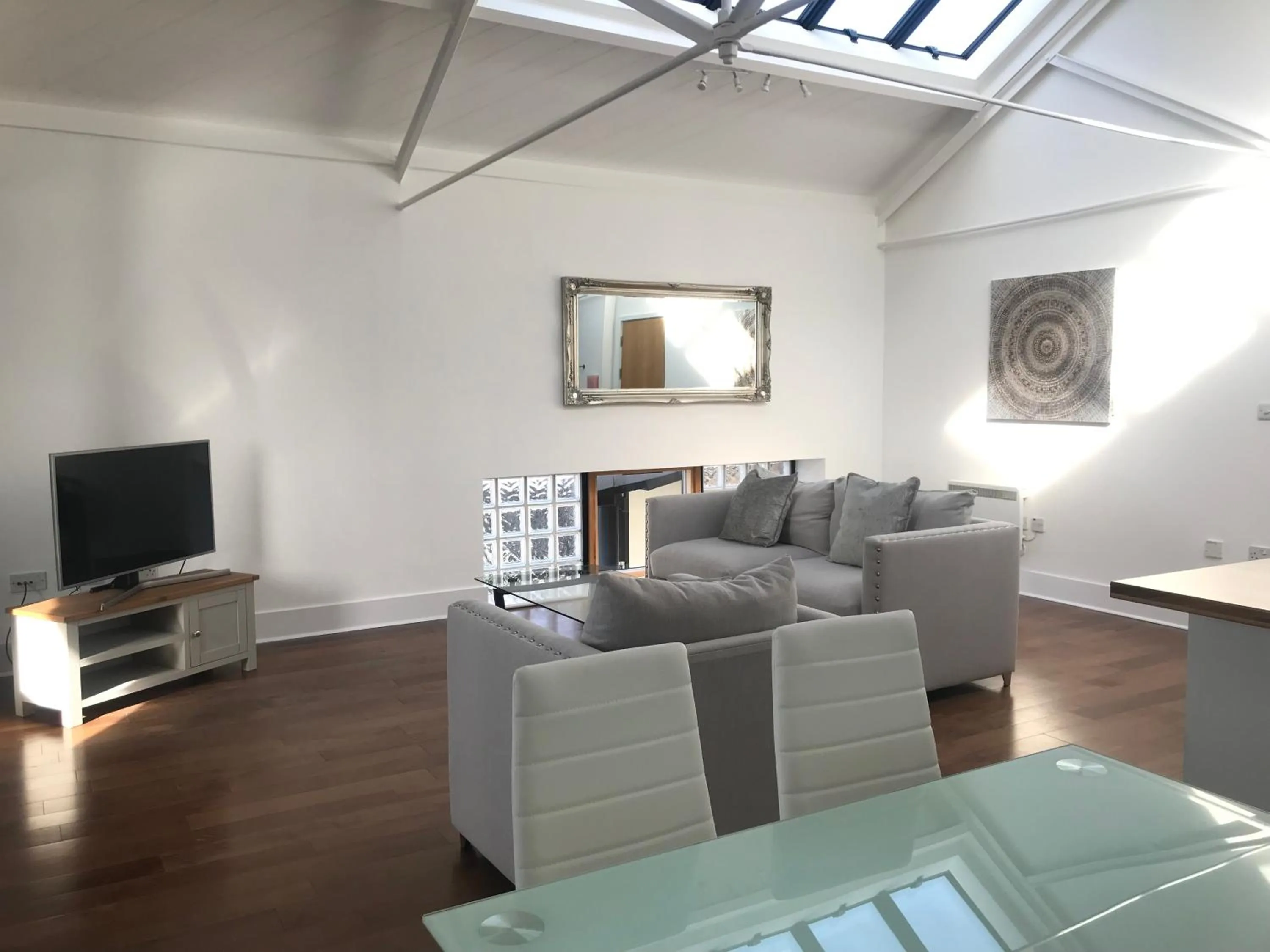 Living room in Ice House Apartments