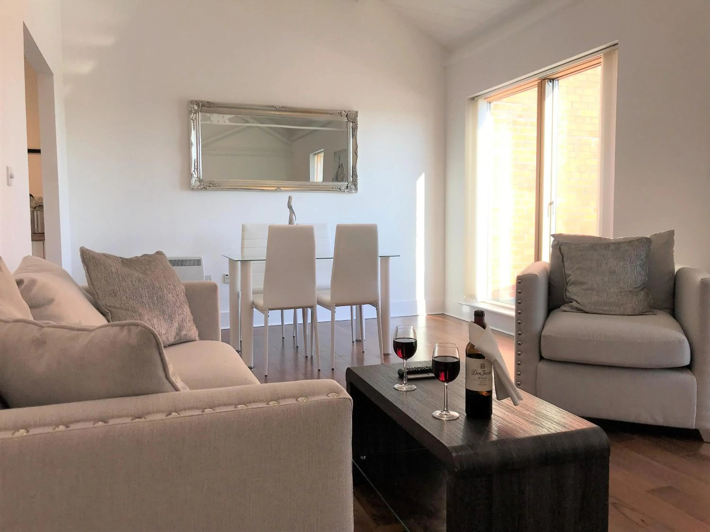 Living room in Ice House Apartments