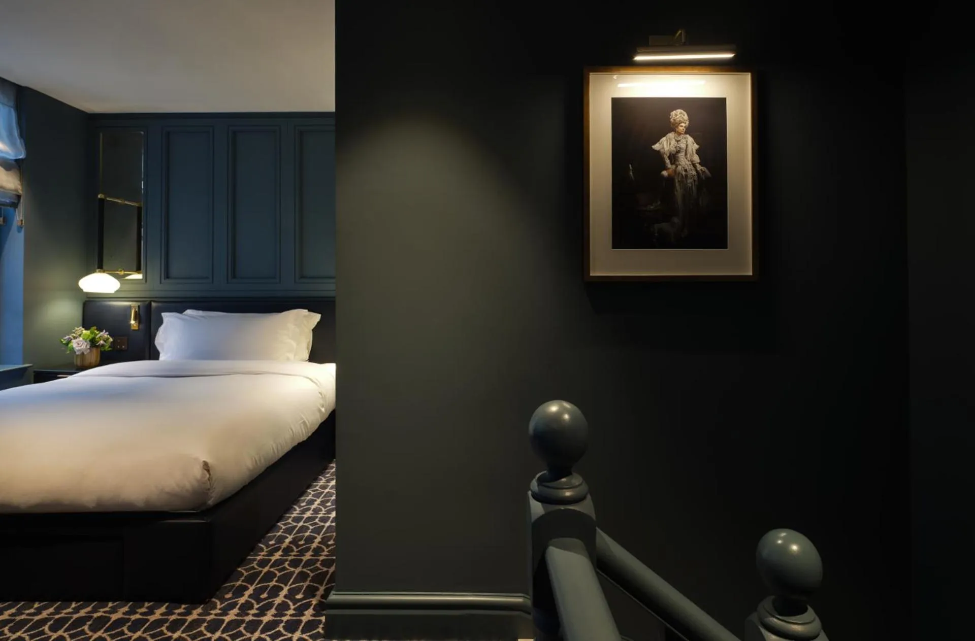 Decorative detail, Bed in The Mayfair Townhouse - an Iconic Luxury Hotel