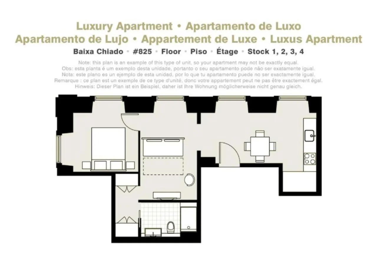 Floor plan in Lisbon Serviced Apartments - Baixa