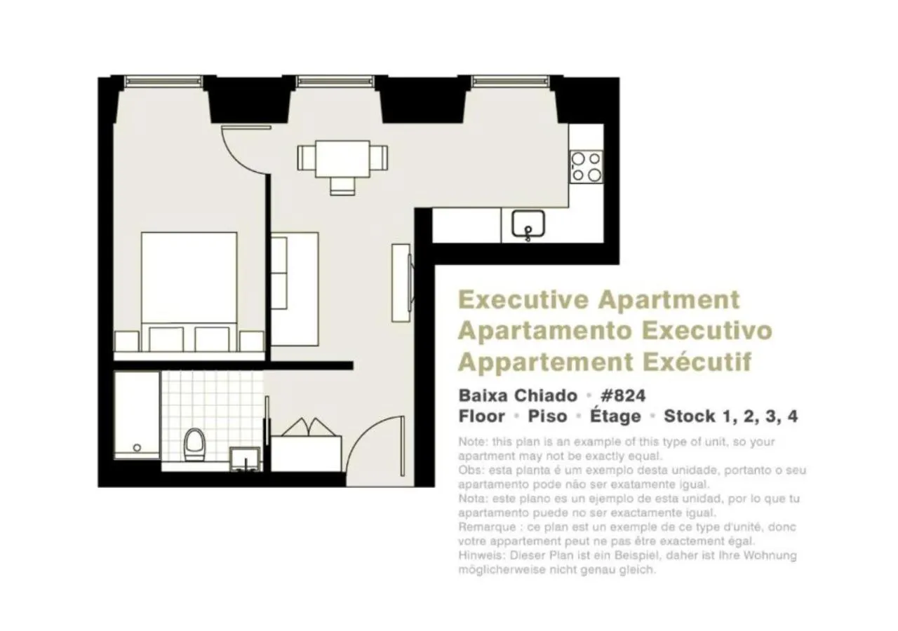 Floor plan in Lisbon Serviced Apartments - Baixa