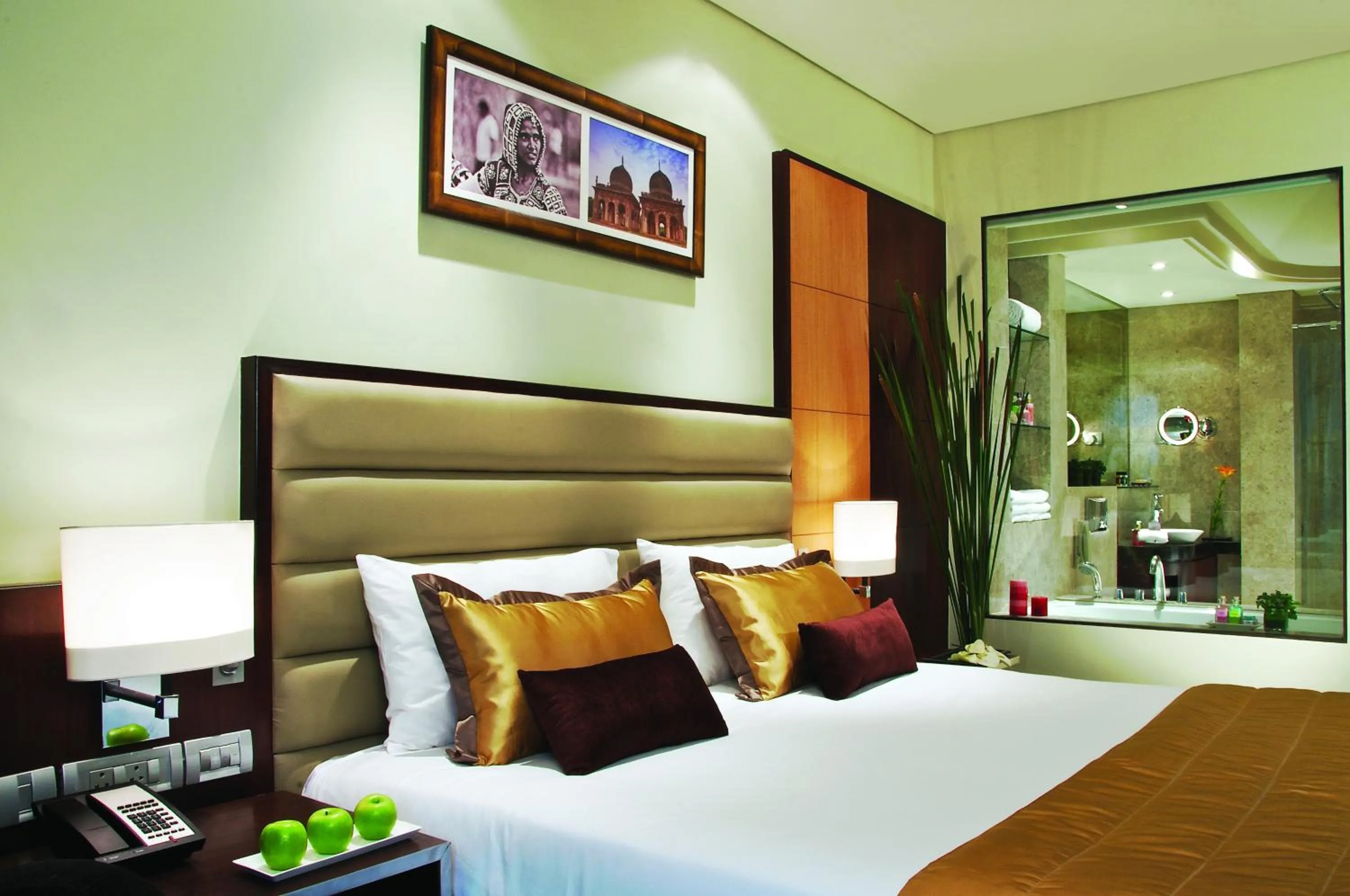 Decorative detail, Bed in Vivanta Hyderabad, Begumpet