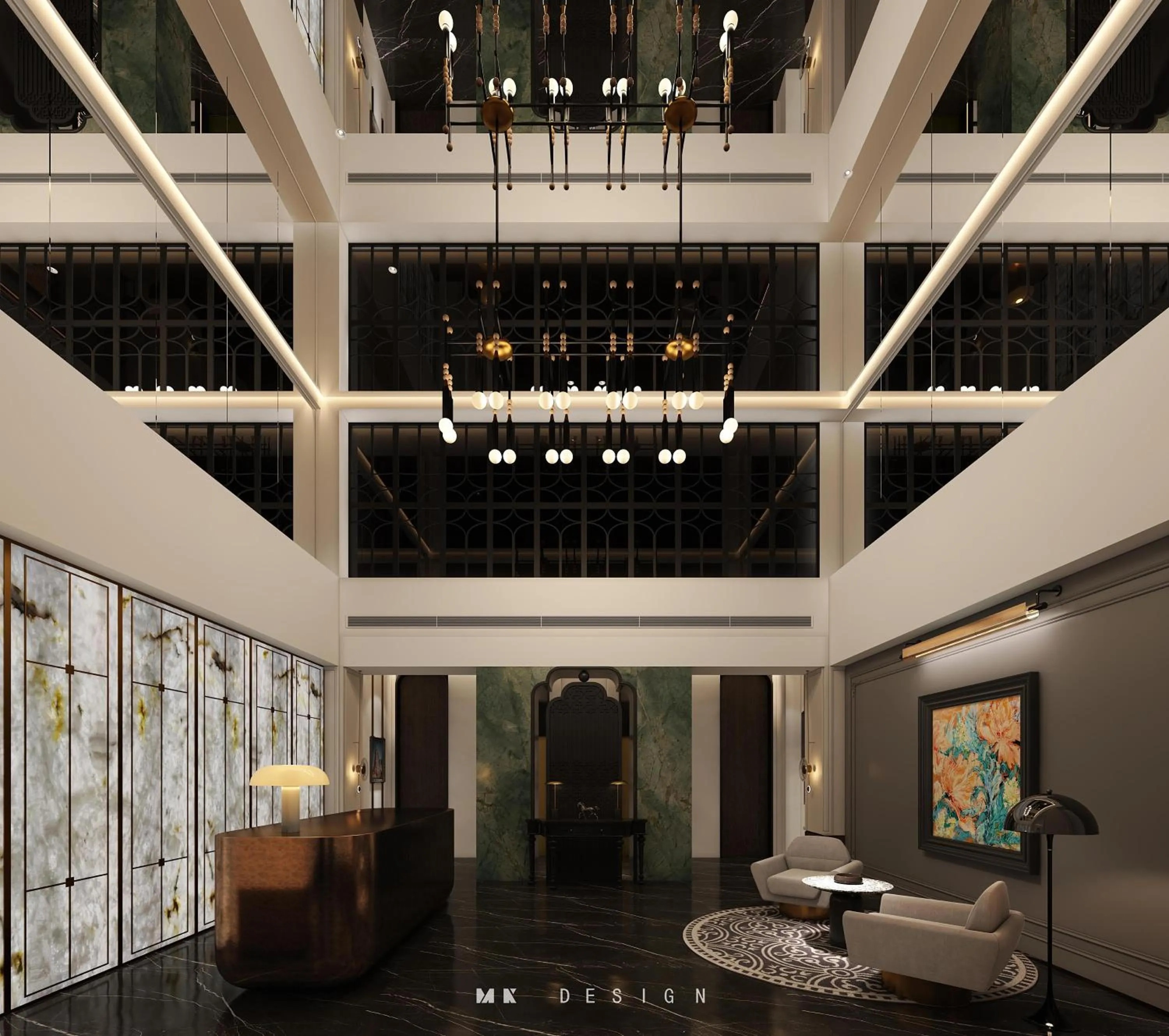 Lobby or reception in JingLai Bushe Hotel Bund Nanjing West Road Shanghai