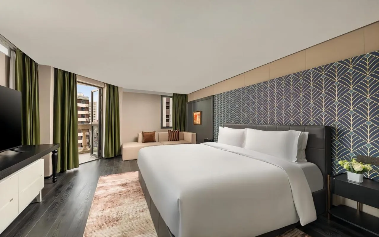 View (from property/room), Bed in JingLai Bushe Hotel Bund Nanjing West Road Shanghai