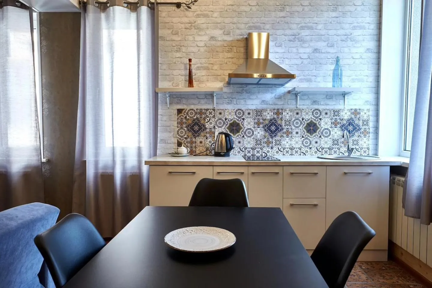 Kitchen or kitchenette in Iliani Hotel