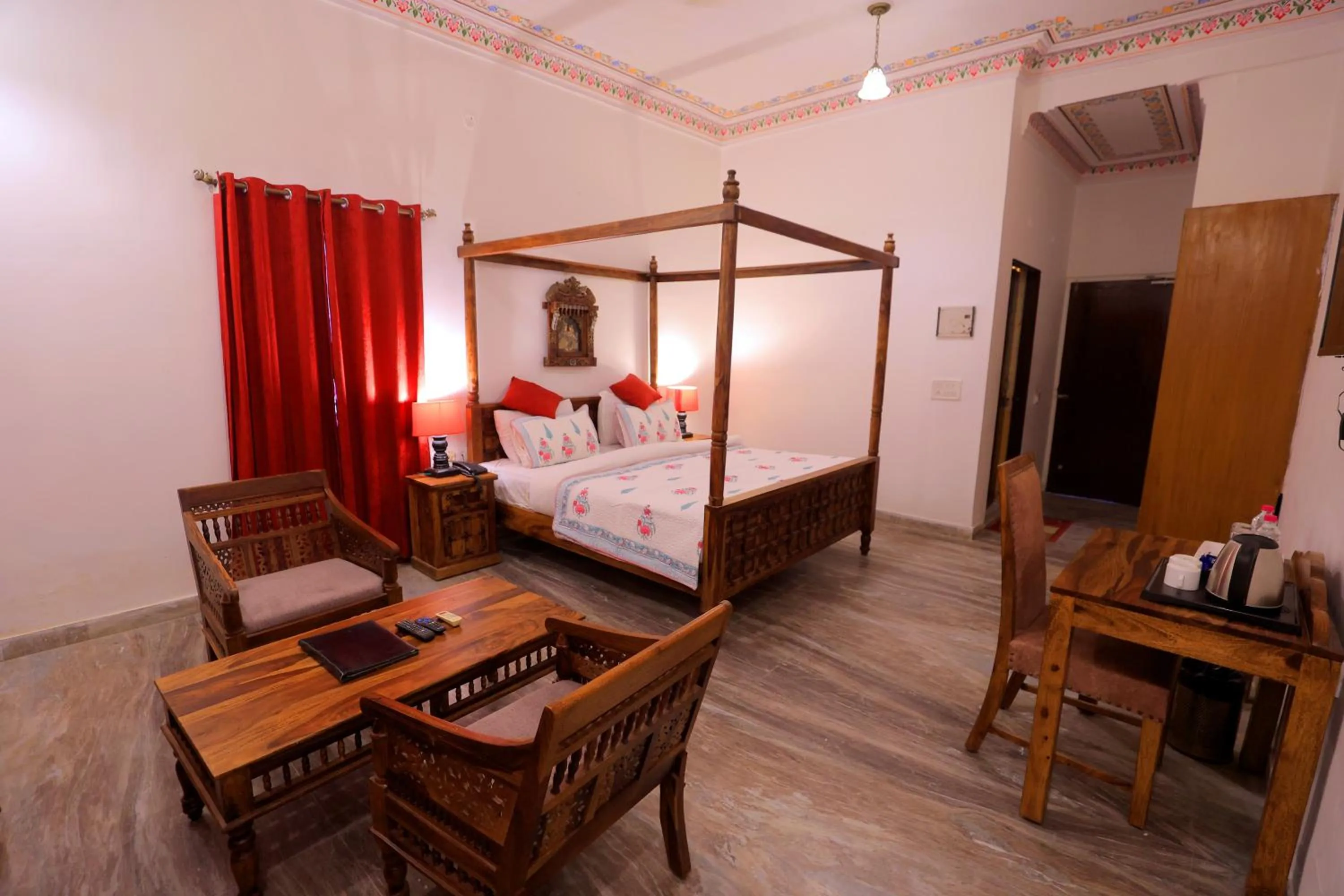 Bed in Satyam Palace Resort