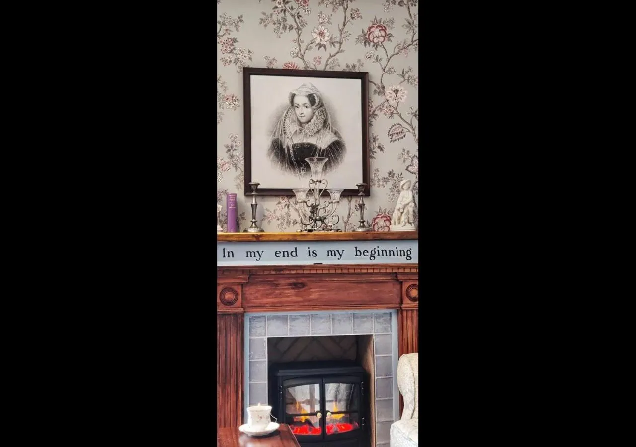 fireplace in The Whispering Pine Lodge