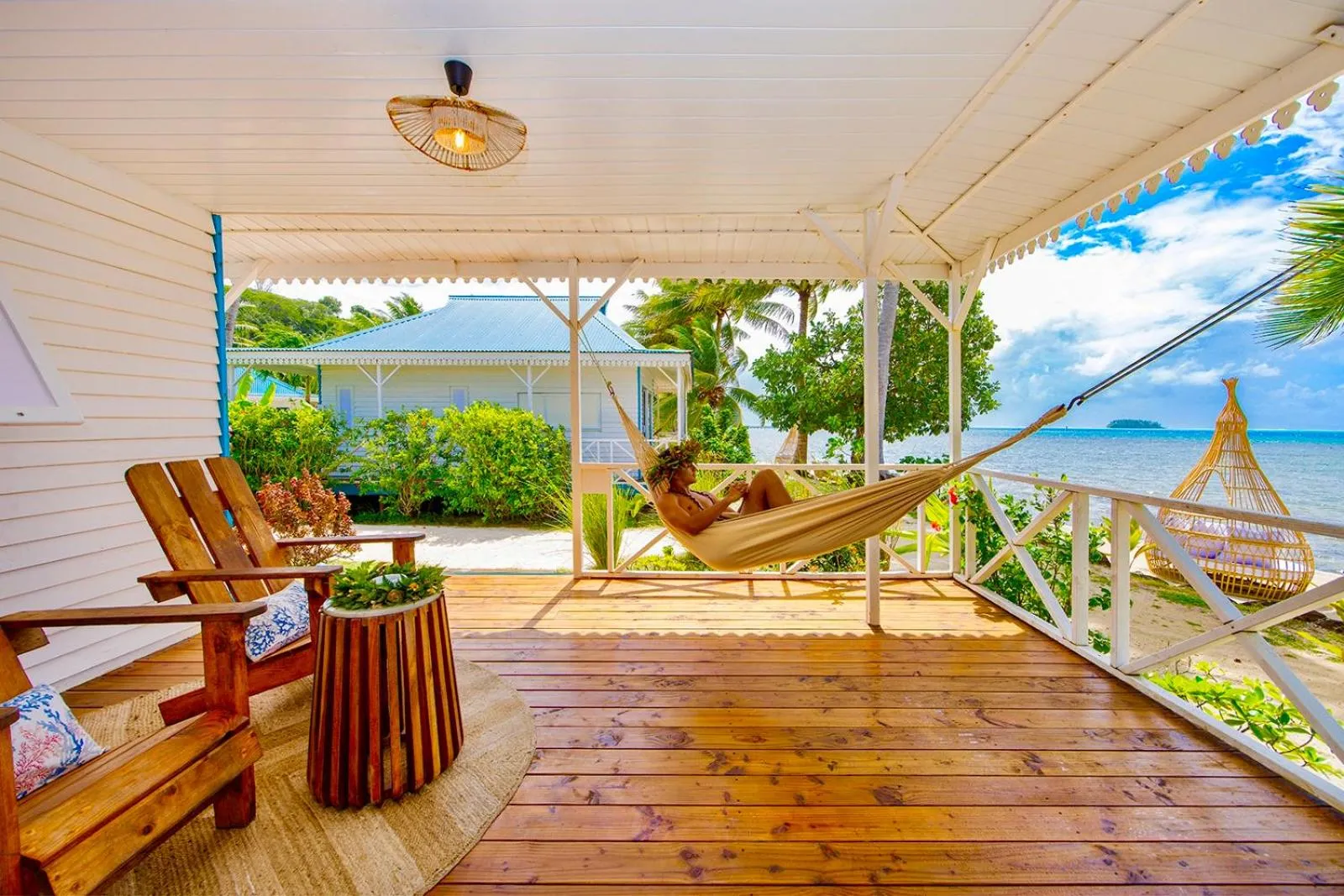 Patio in Opoa Beach Hotel