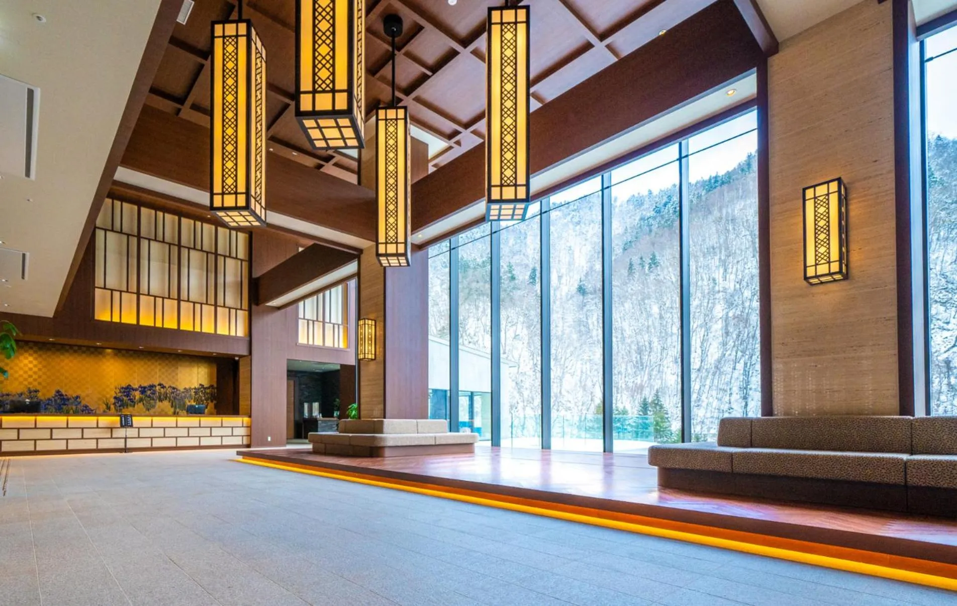 Lobby or reception in Grand Blissen Hotel Jozankei