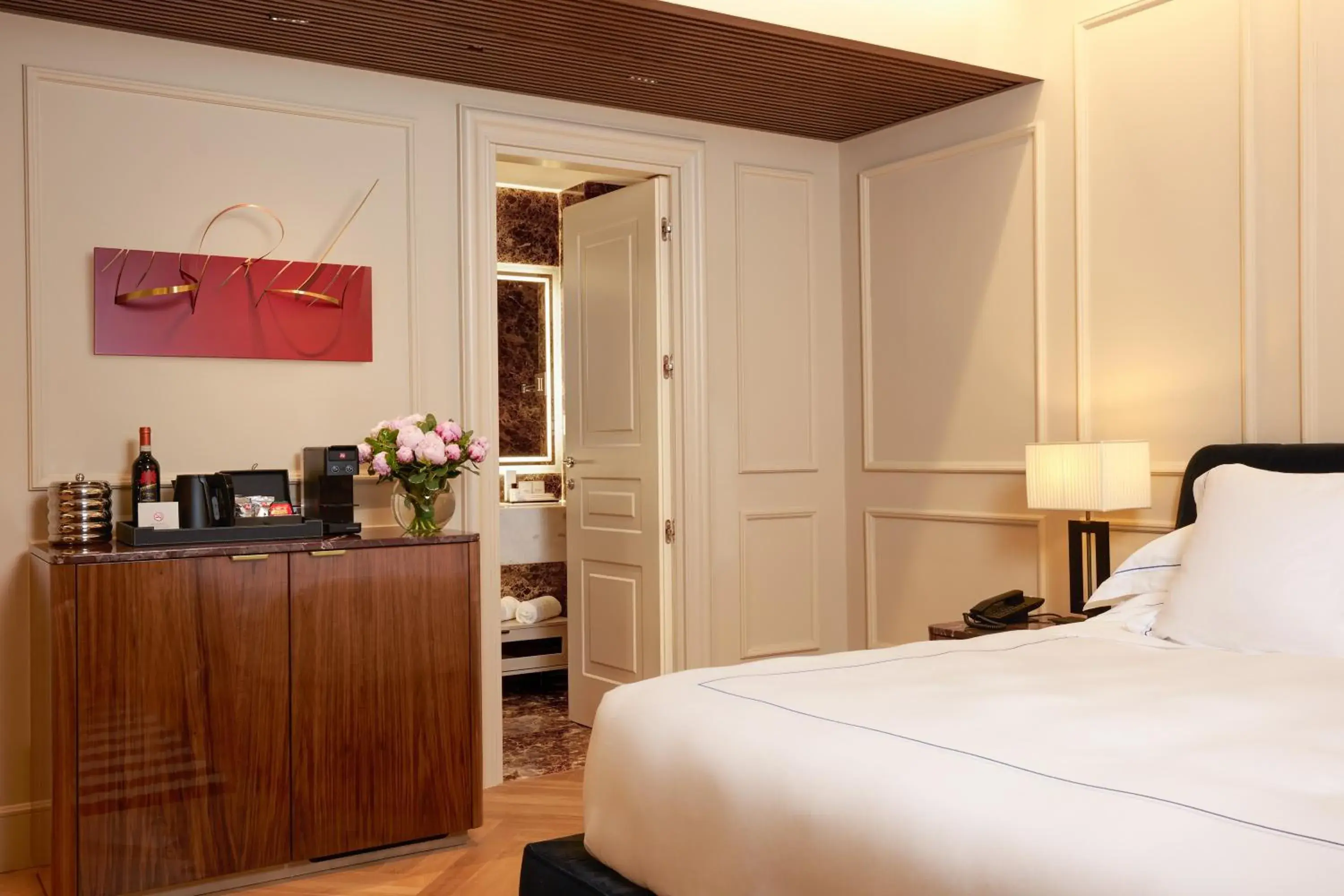 Coffee/tea facilities, Bed in The First Arte - Preferred Hotels & Resorts Coffee/tea facilities, Bed in The First Arte - Preferred Hotels & Resorts