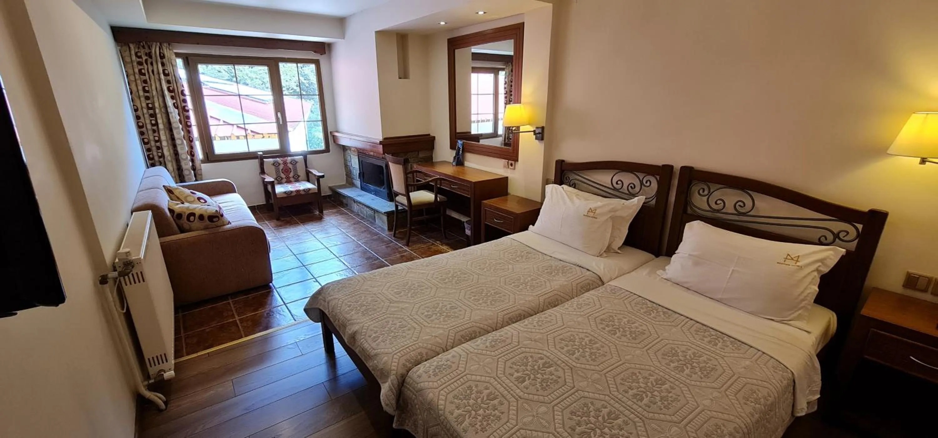 Photo of the whole room, Bed in Manthos Mountain Resort & Spa