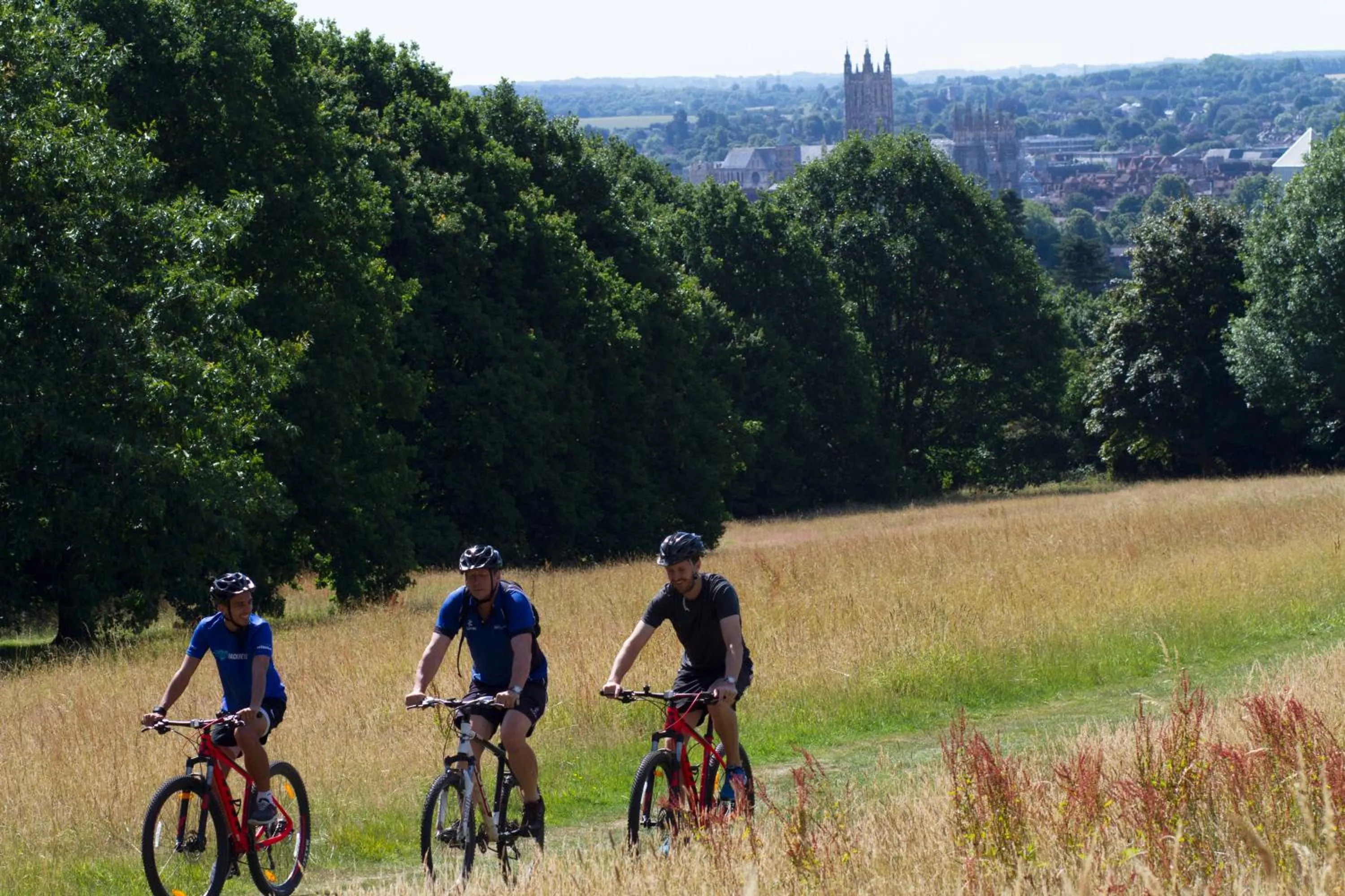 Cycling in Tyler Court, University of Kent