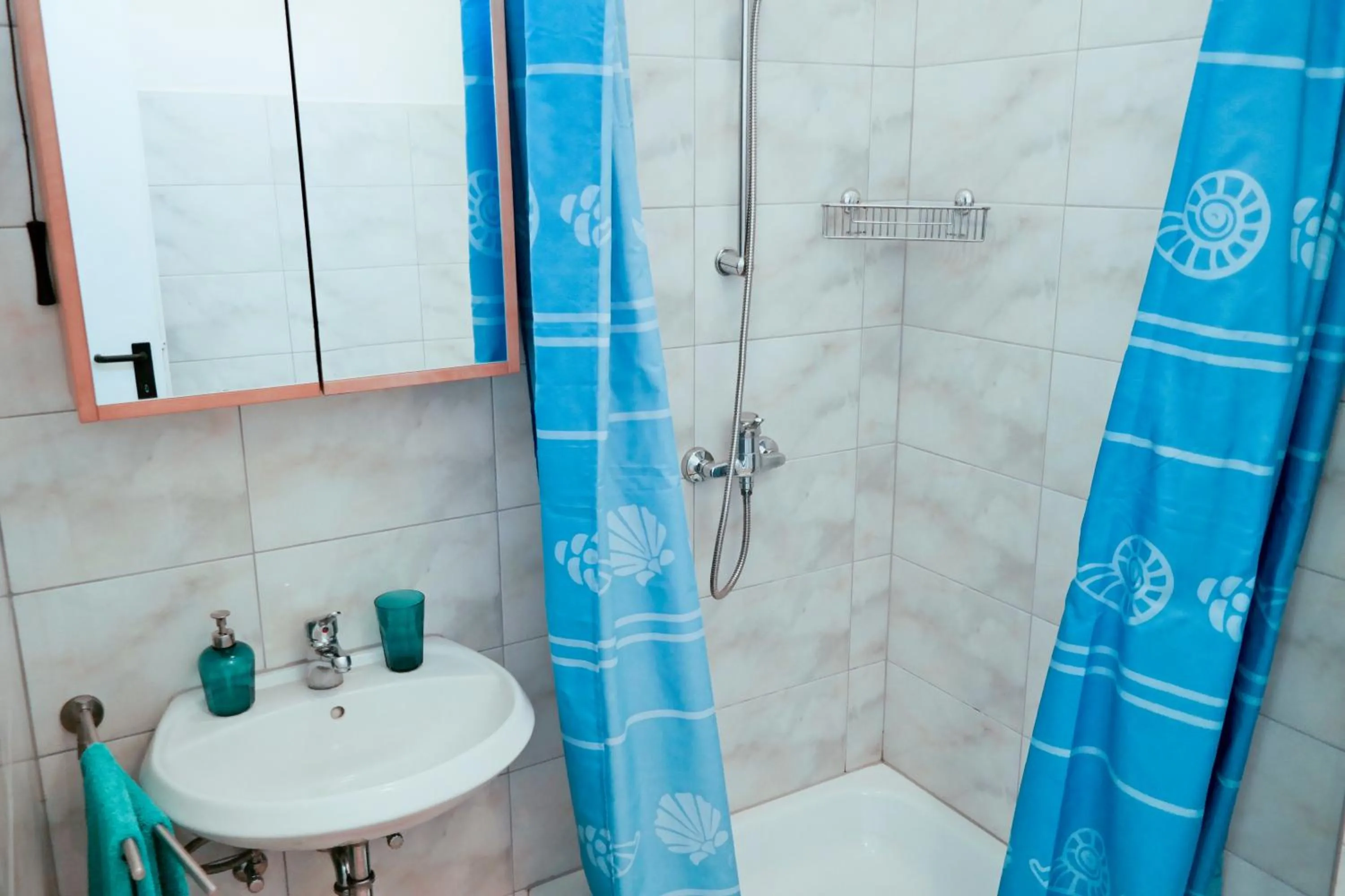 Shower in Direkt am Meer-Apartments Puntaplanka