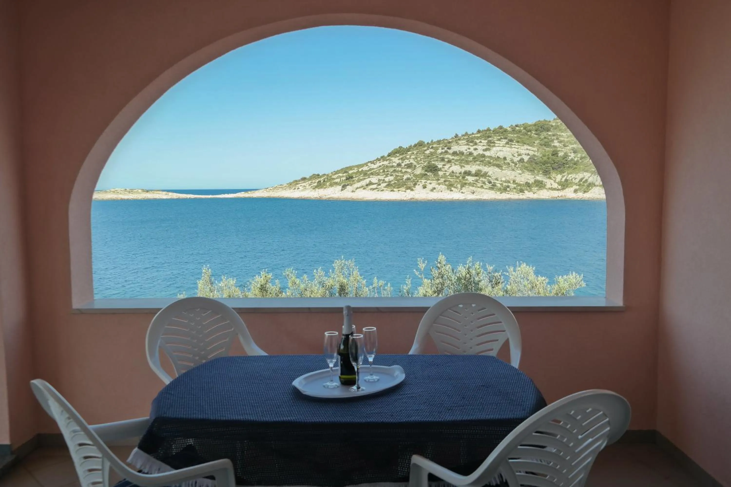 Balcony/Terrace in Direkt am Meer-Apartments Puntaplanka