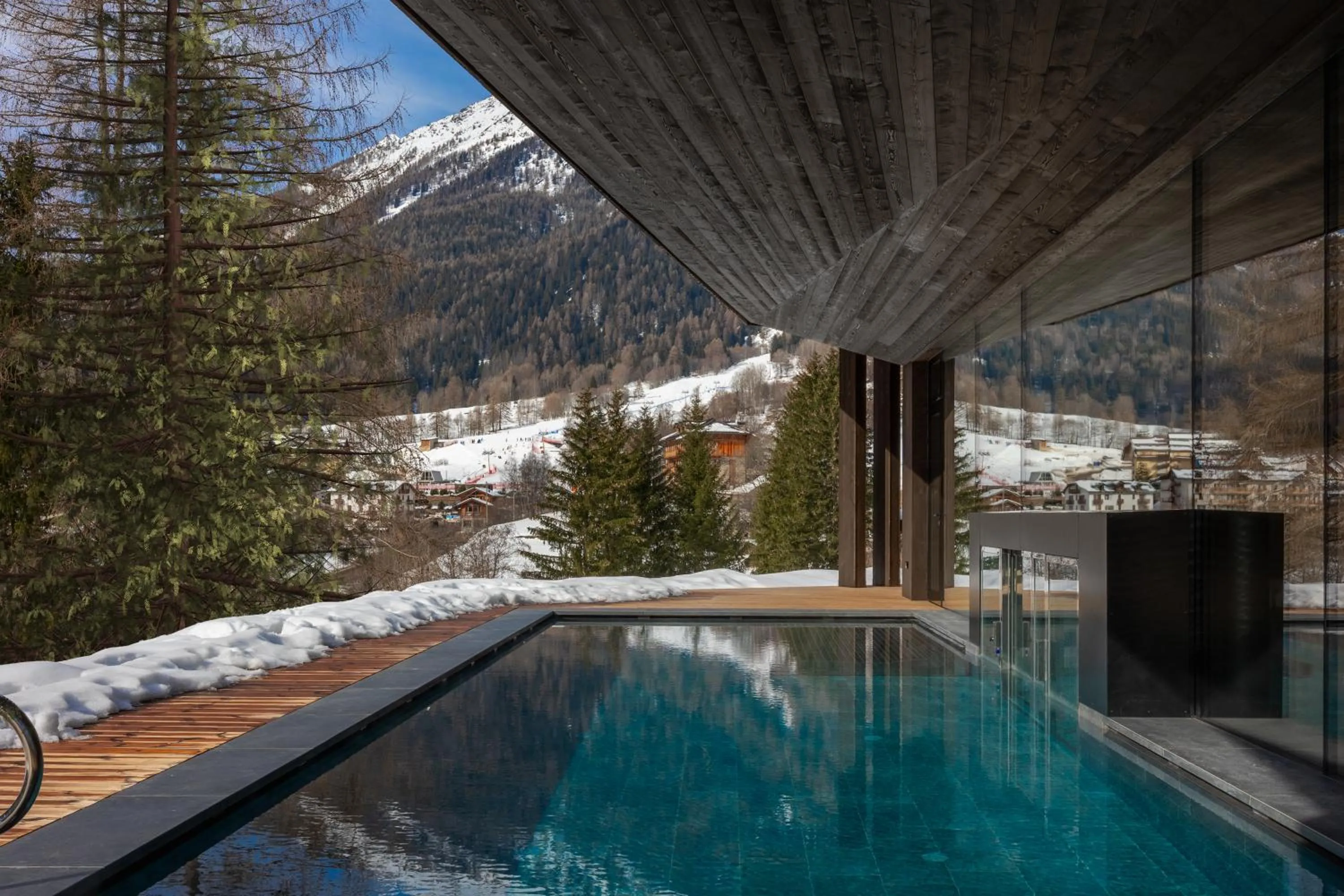 Pool view in Hotel Vioz