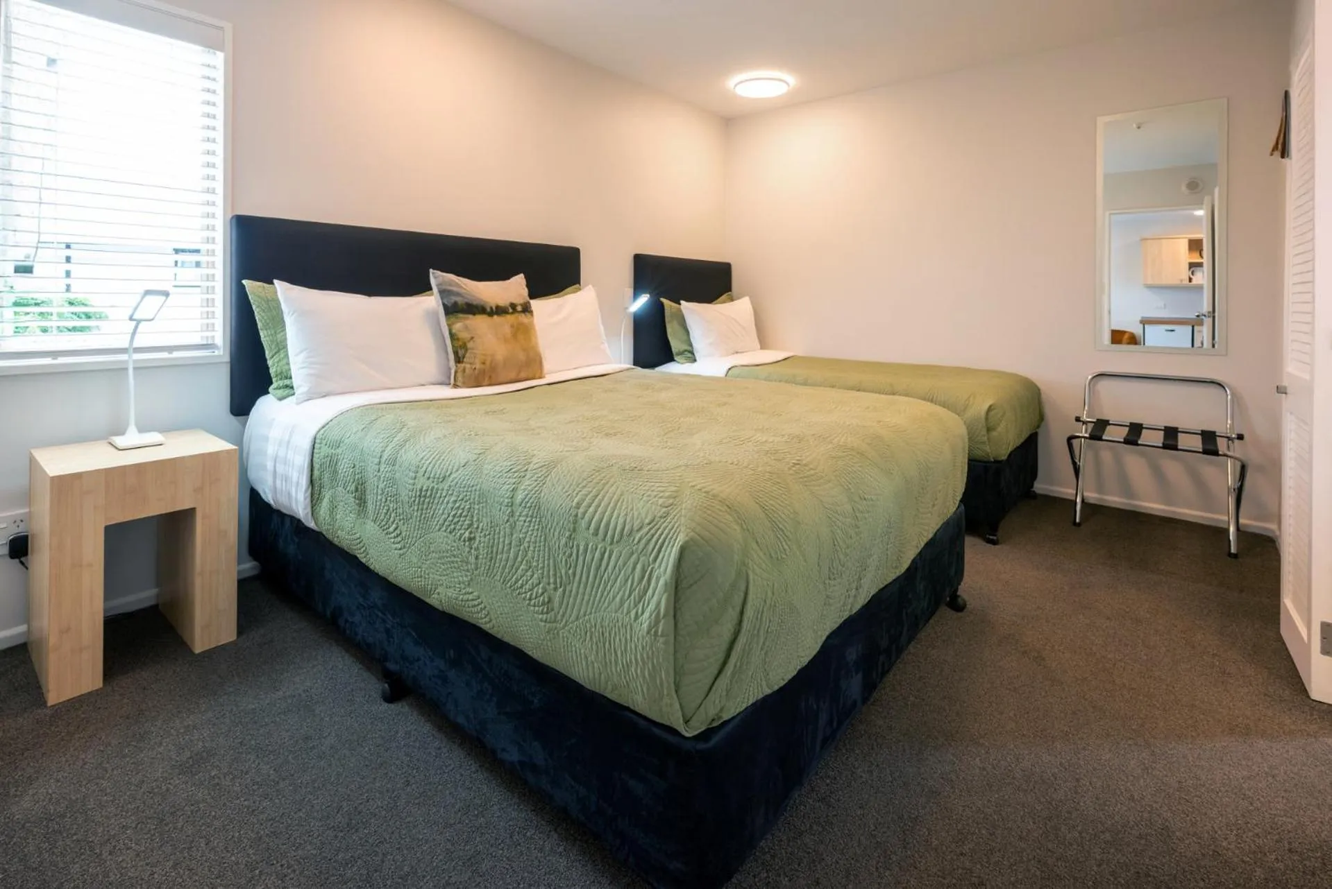 Bed in Tussock Peak Lodge