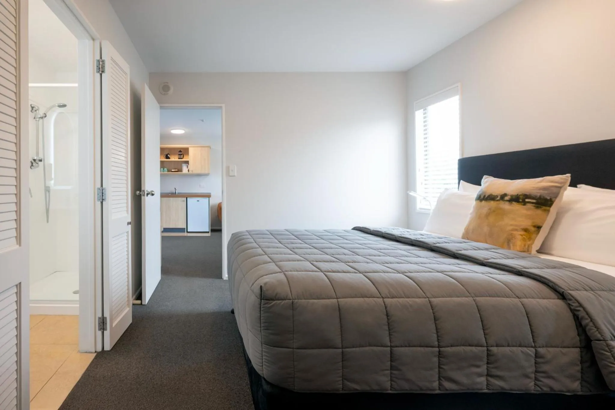 Bed in Tussock Peak Lodge