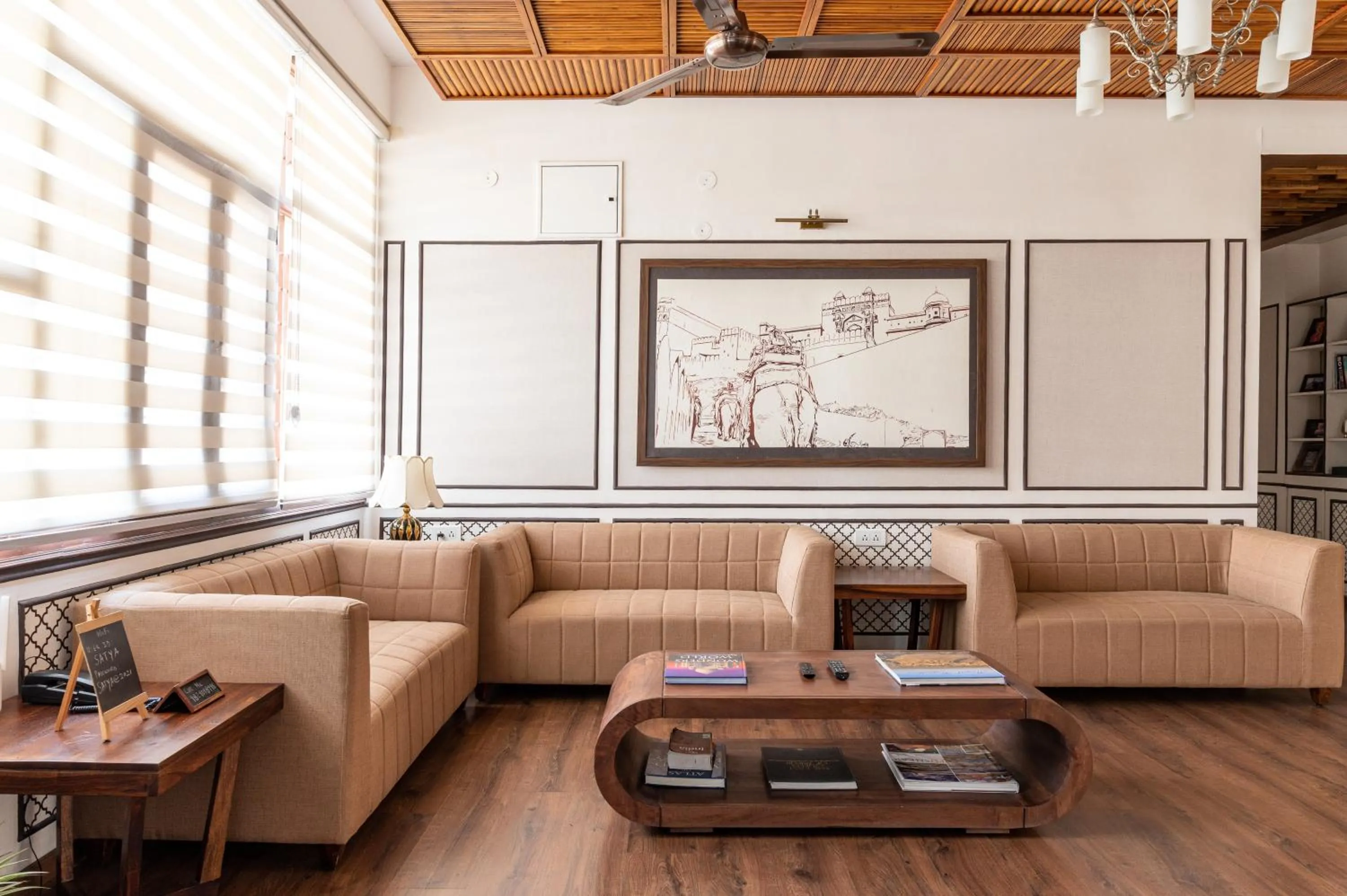 Seating area in Bhola Bhawan Bed and Breakfast