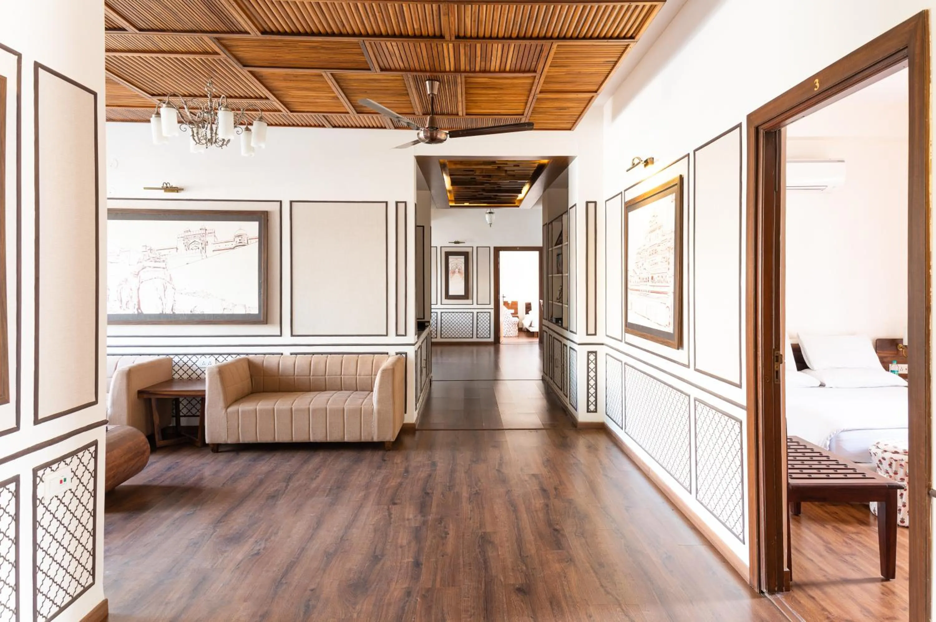 Seating area in Bhola Bhawan Bed and Breakfast