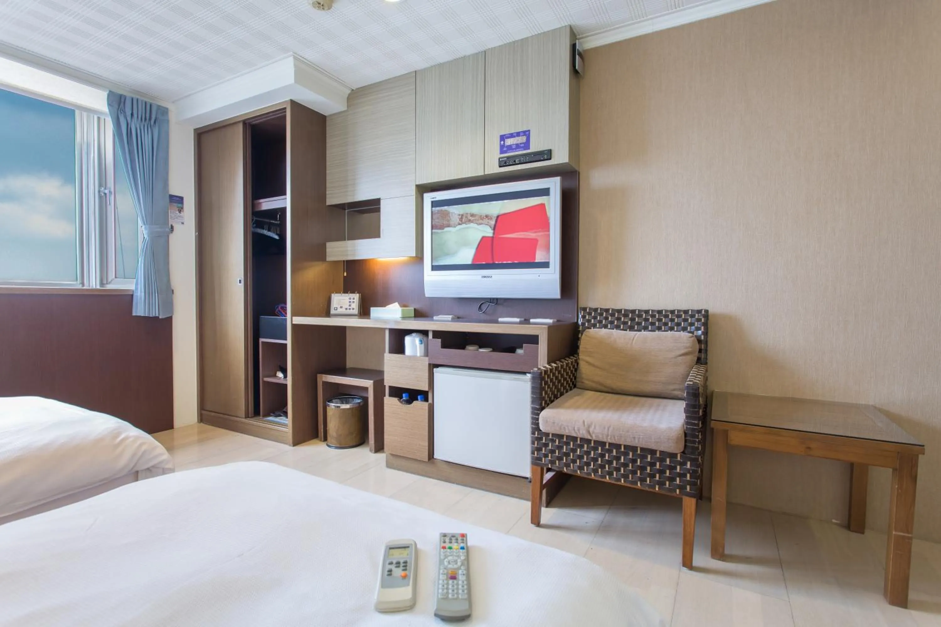 Decorative detail, Bed in MF Hotel, penghu