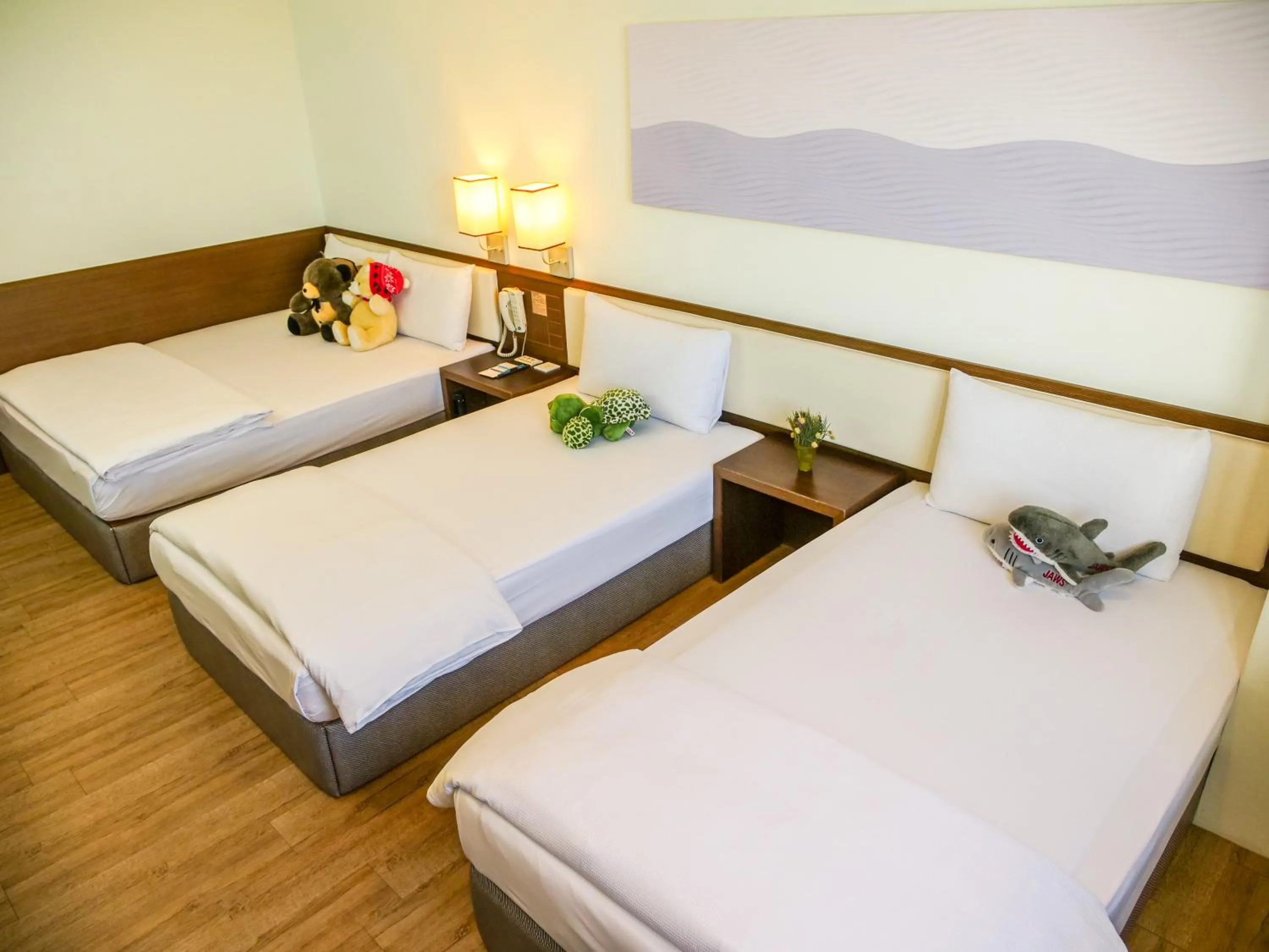 Photo of the whole room, Bed in MF Hotel, penghu