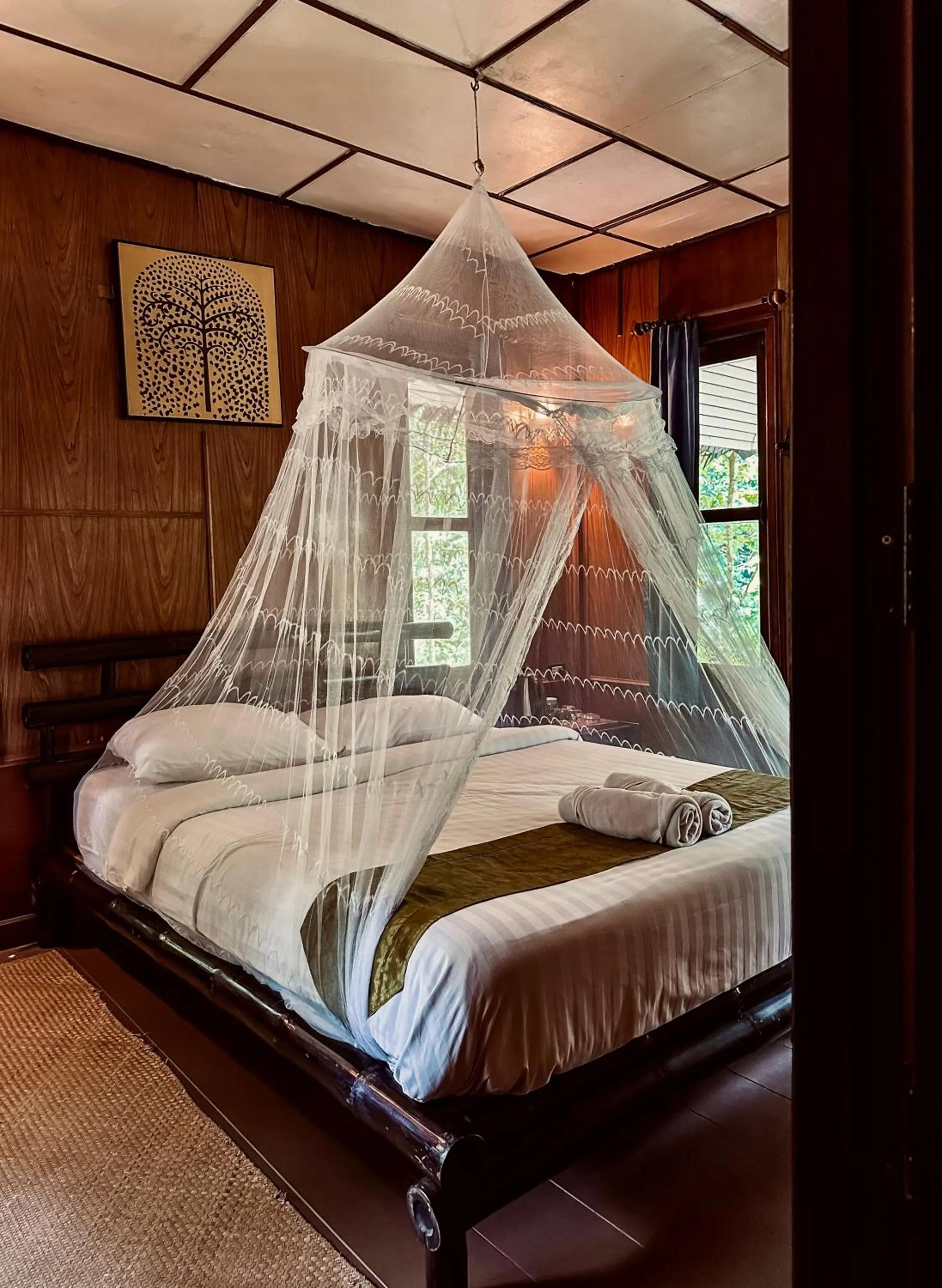 Bed in Khao Sok Paradise Resort