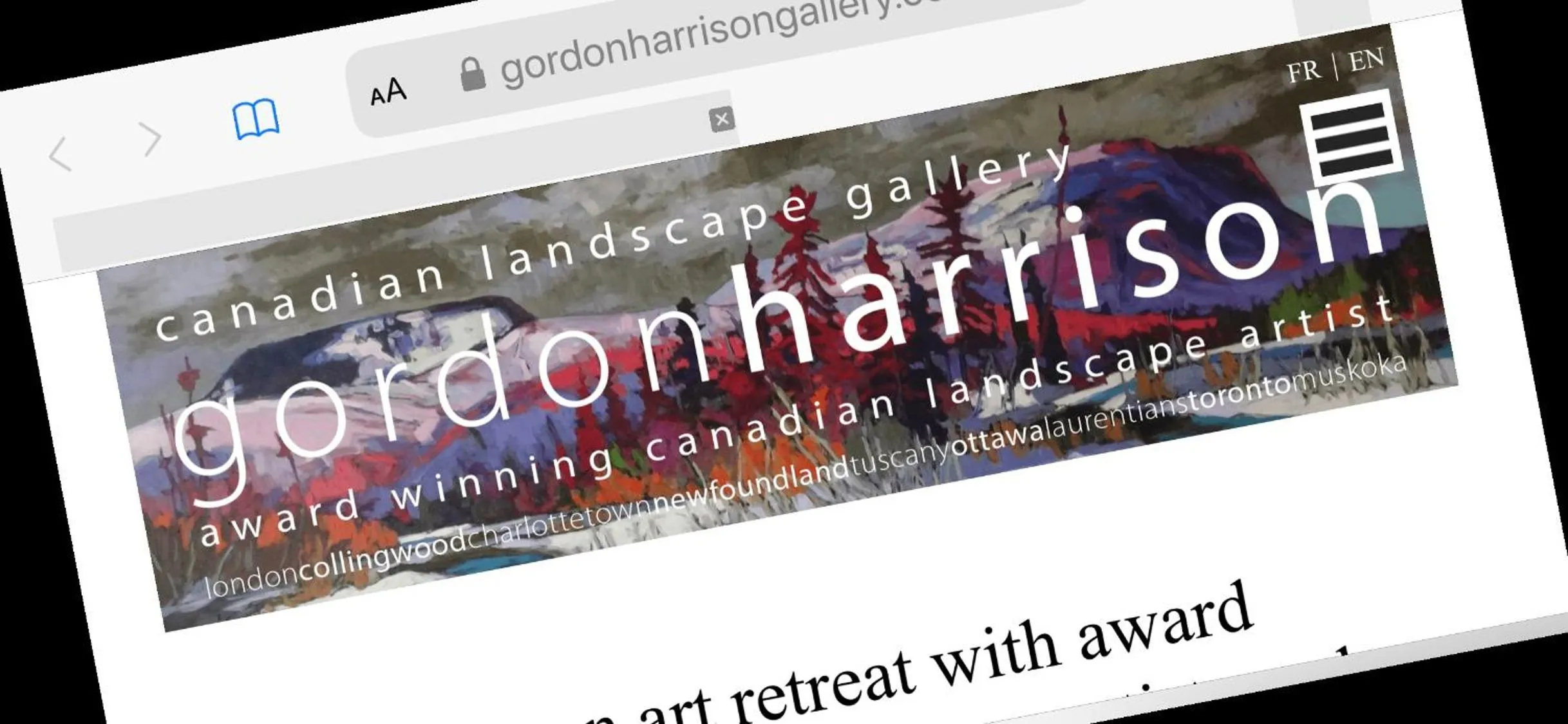 Gîte et Atelier de L'Artiste Peintre Paysagiste Canadien Gordon Harrison