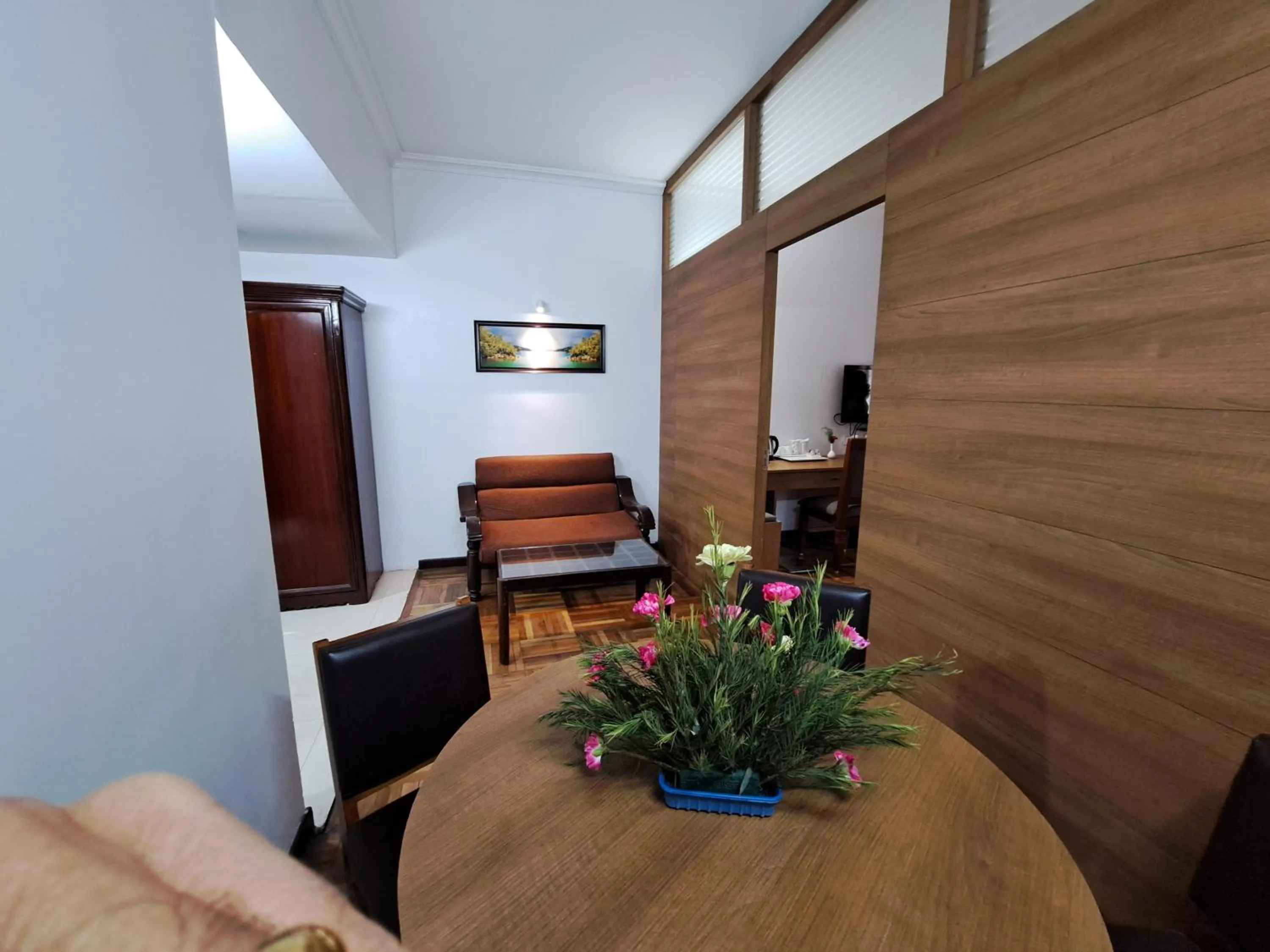 Seating area in Hotel Preethi Classic Towers