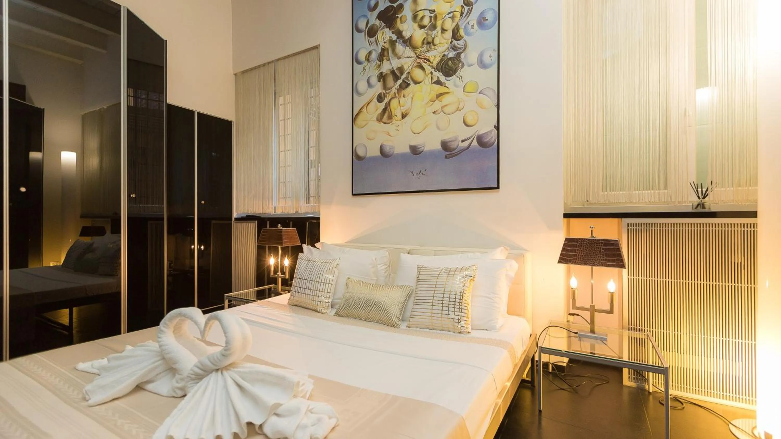 Bedroom, Bed in Rental in Rome Cosmopolitan hi-tech