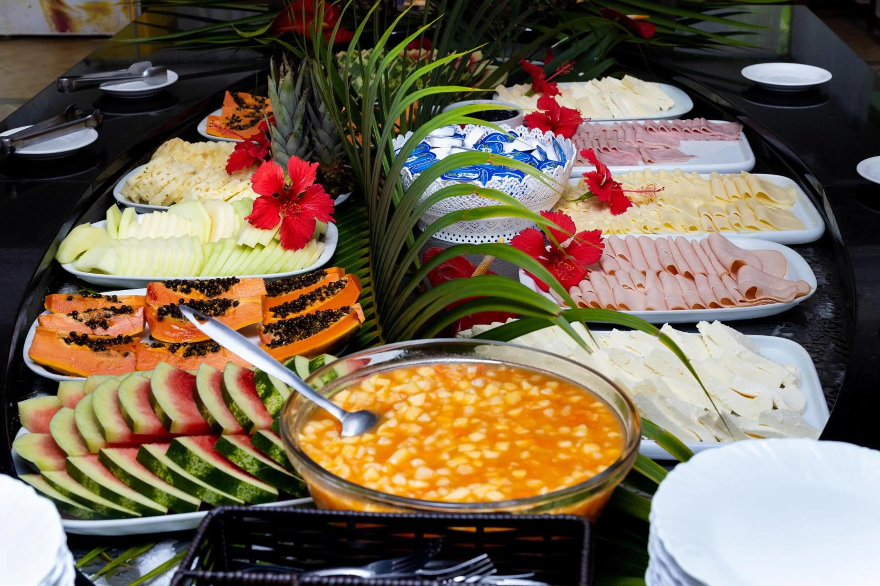 Buffet breakfast in Hotel Green Hill