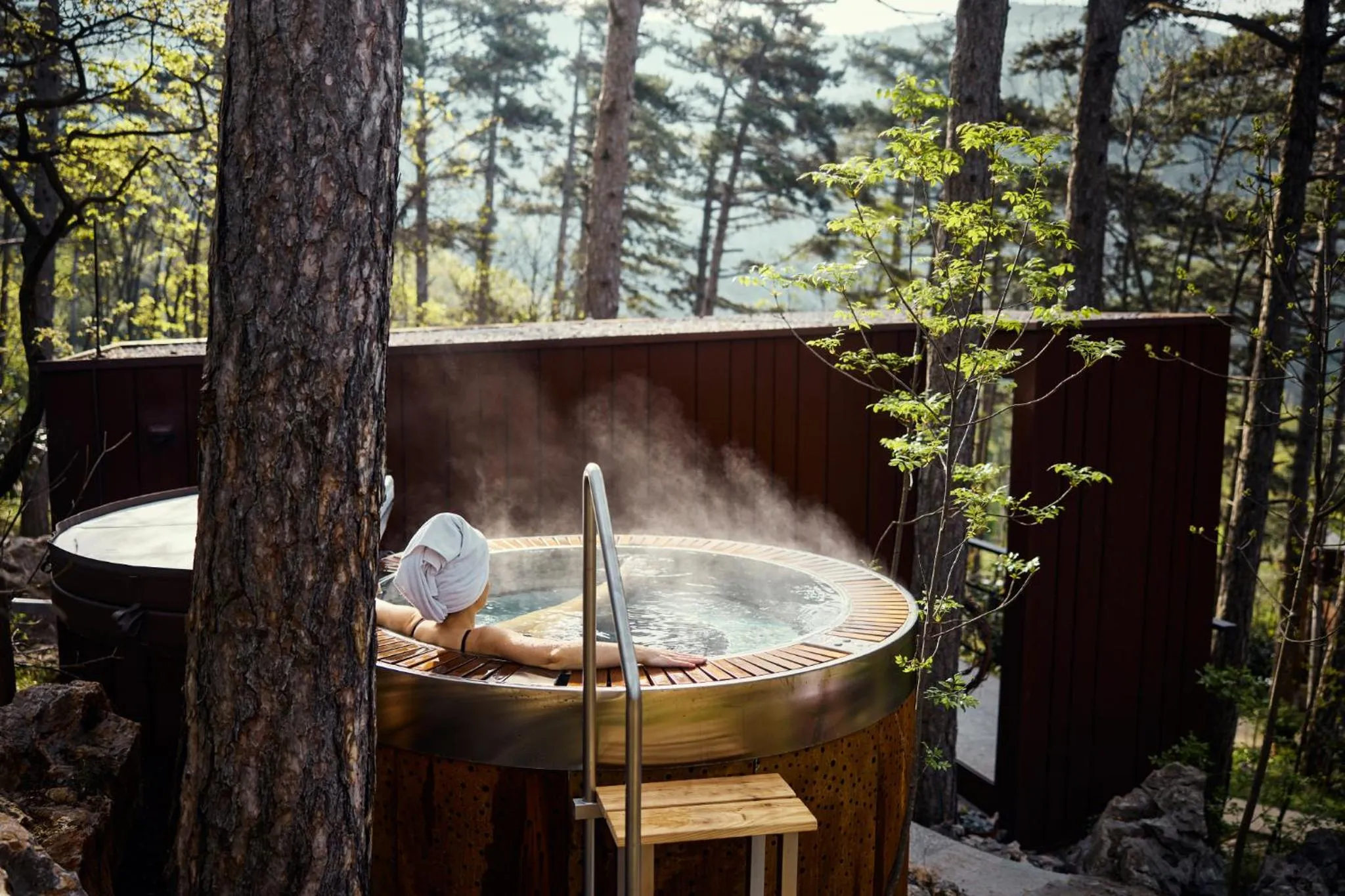 Hot Tub in Theodosius Forest Village - Glamping in Vipava valley