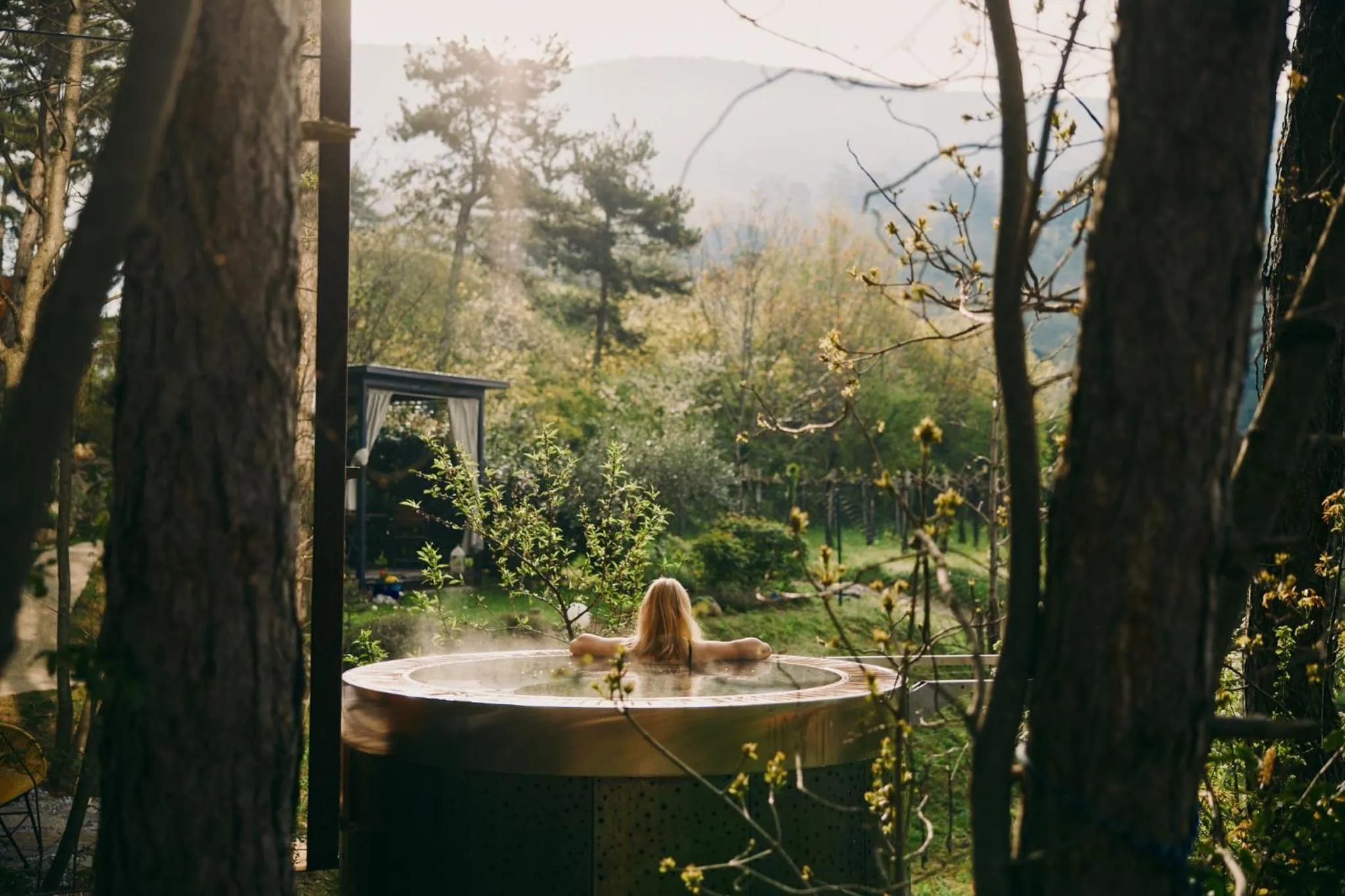 People in Theodosius Forest Village - Glamping in Vipava valley