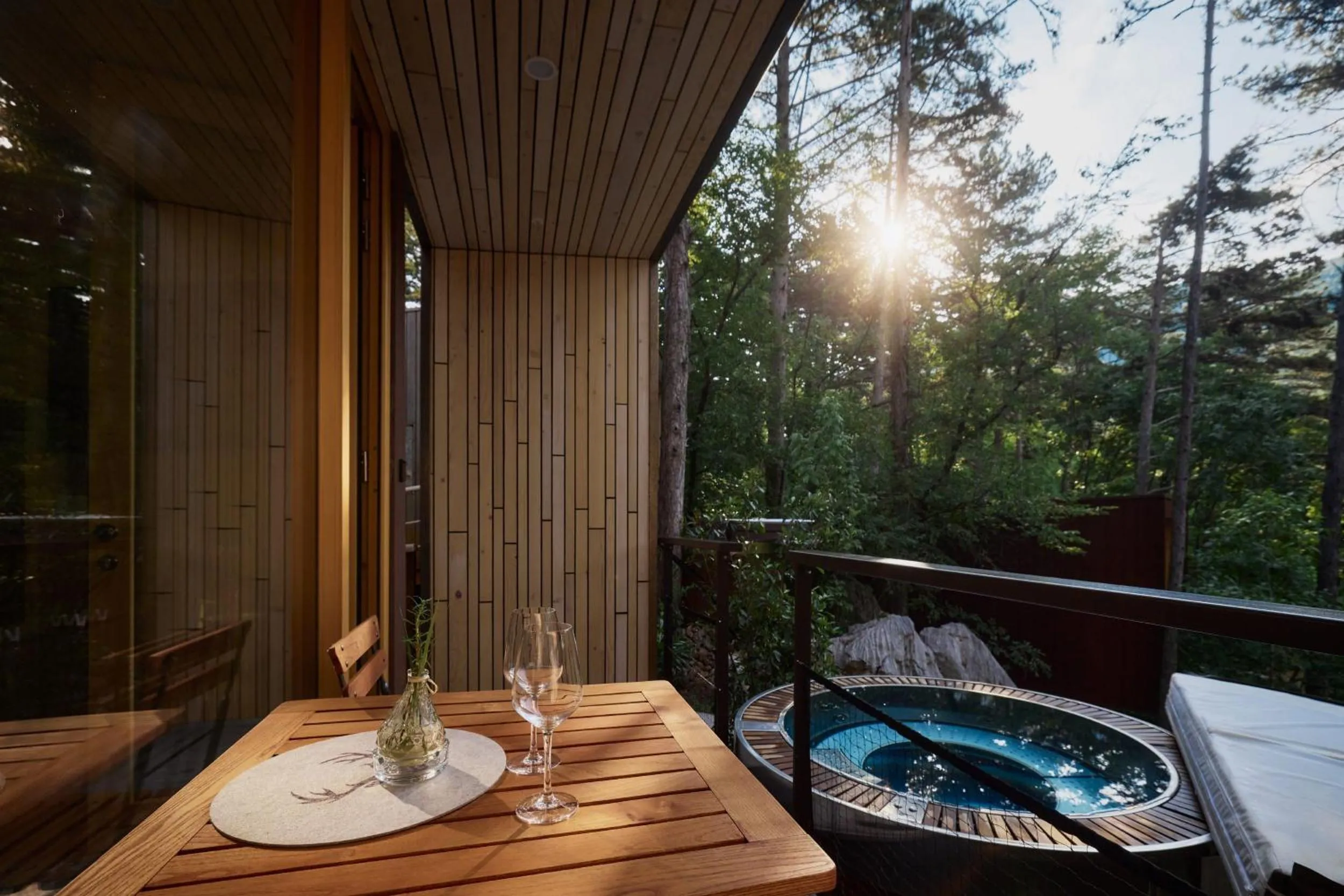 Hot Tub in Theodosius Forest Village - Glamping in Vipava valley