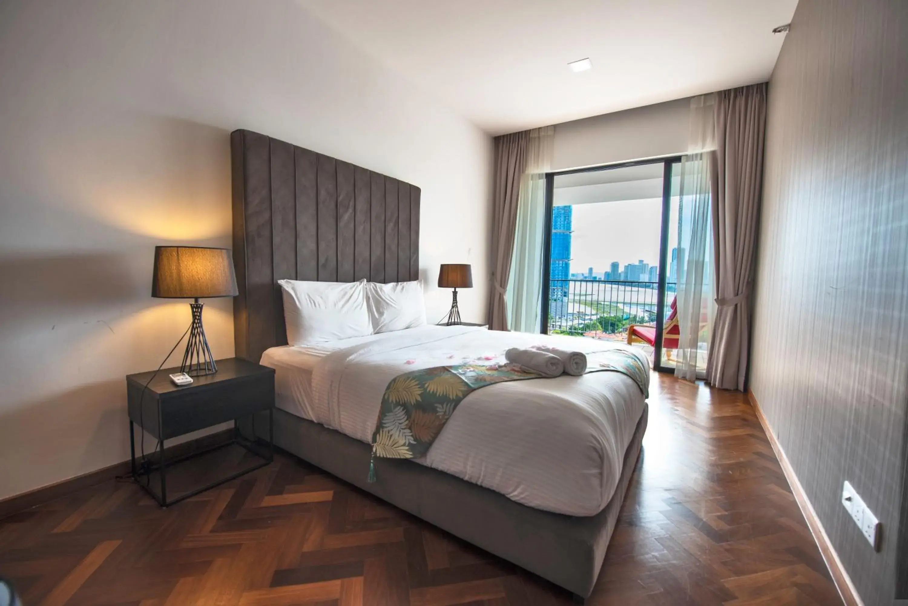 Balcony/Terrace, Bed in The Landmark by Katana Balcony/Terrace, Bed in The Landmark by Katana