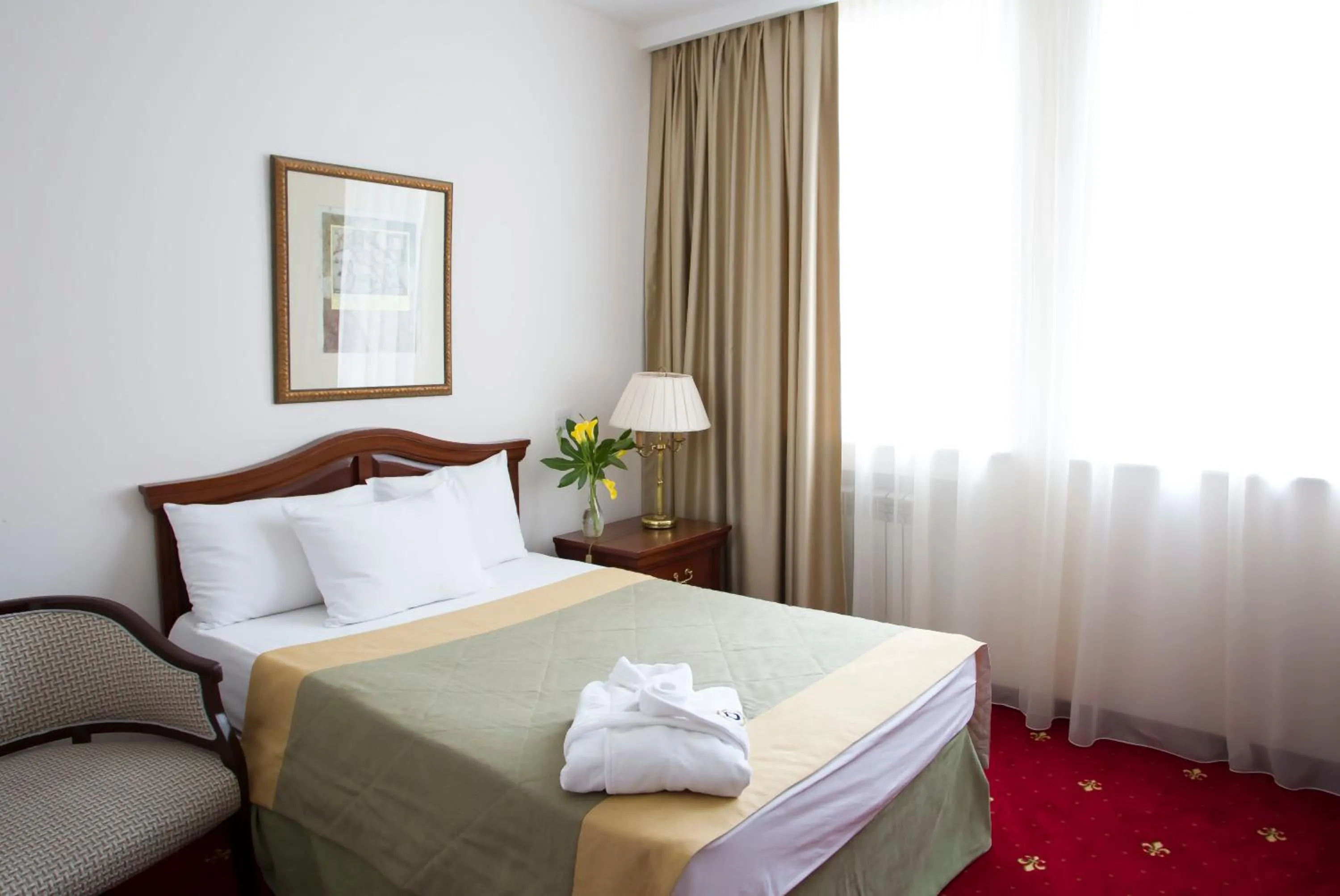 Decorative detail, Bed in Atyrau Dastan Hotel