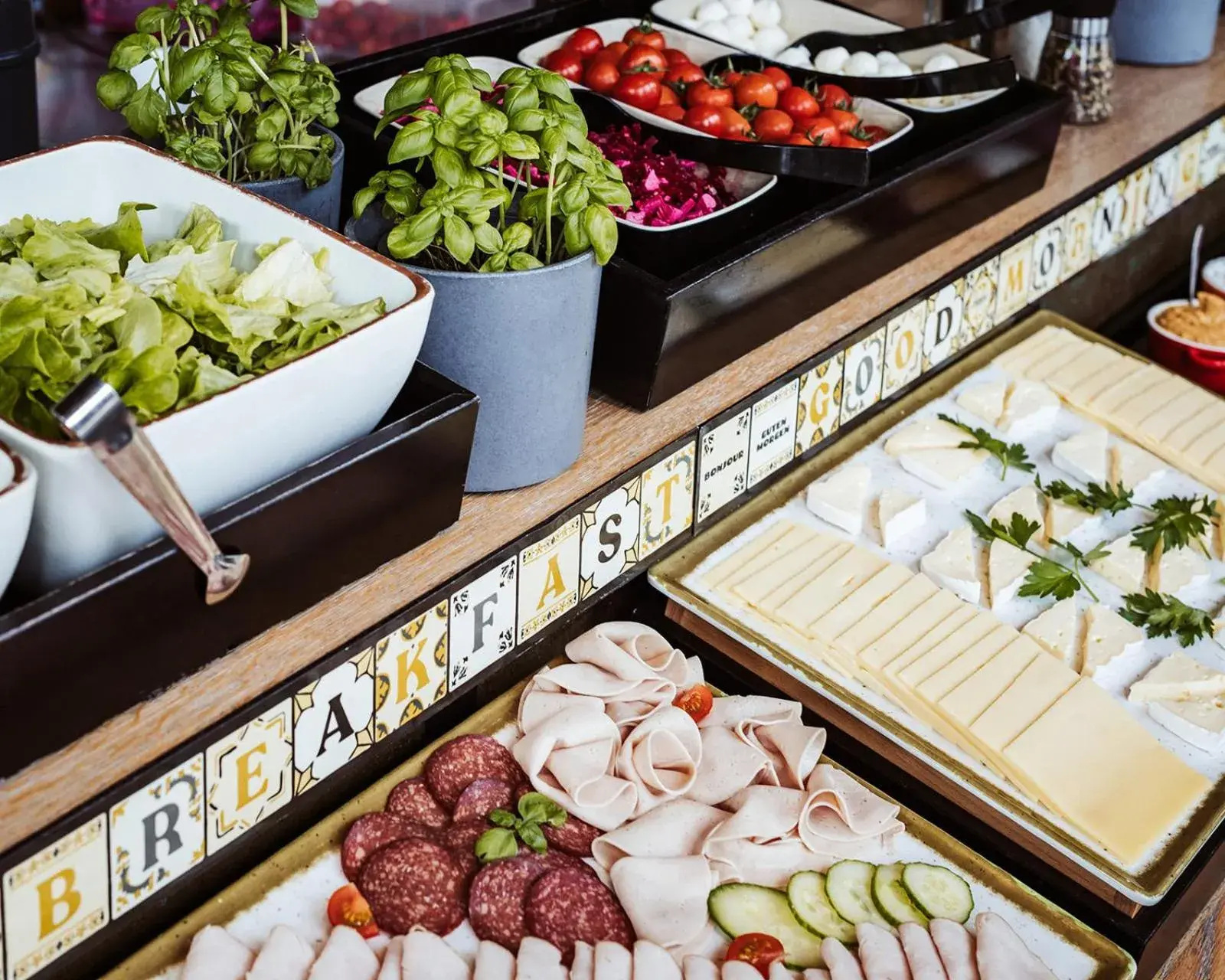 Buffet breakfast in Schulz Hotel Berlin Wall at the East Side Gallery Buffet breakfast in Schulz Hotel Berlin Wall at the East Side Gallery
