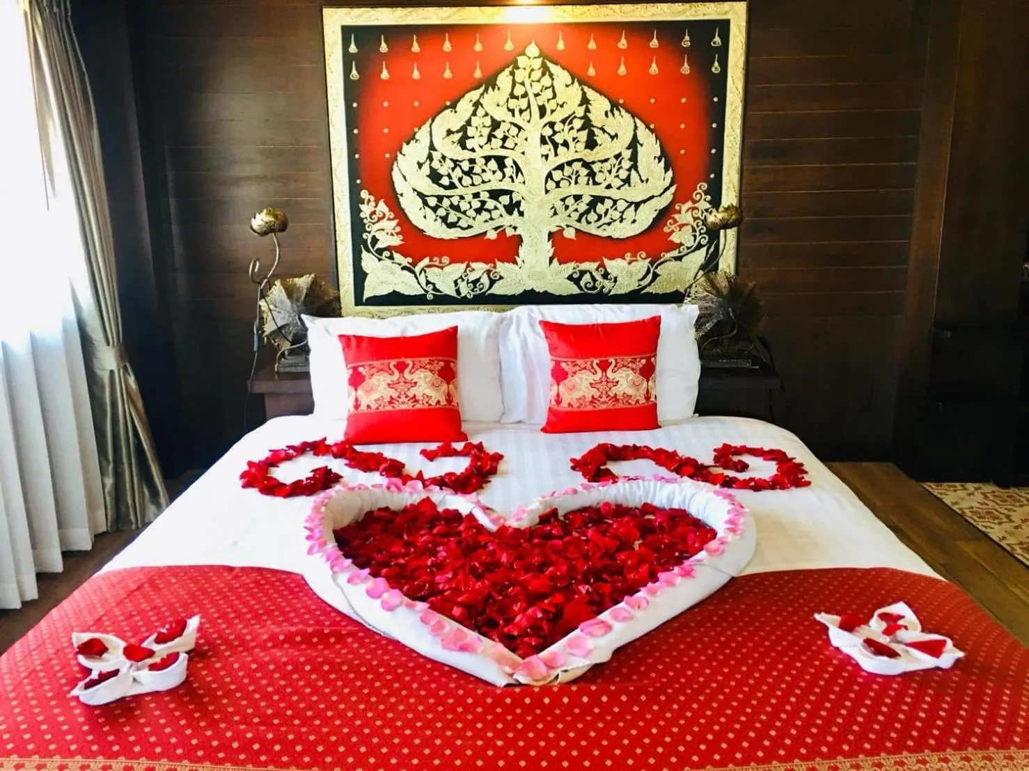 Bed in Singha Montra Lanna Boutique Style Hotel