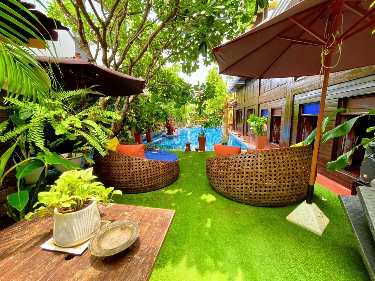 Pool view in Singha Montra Lanna Boutique Style Hotel