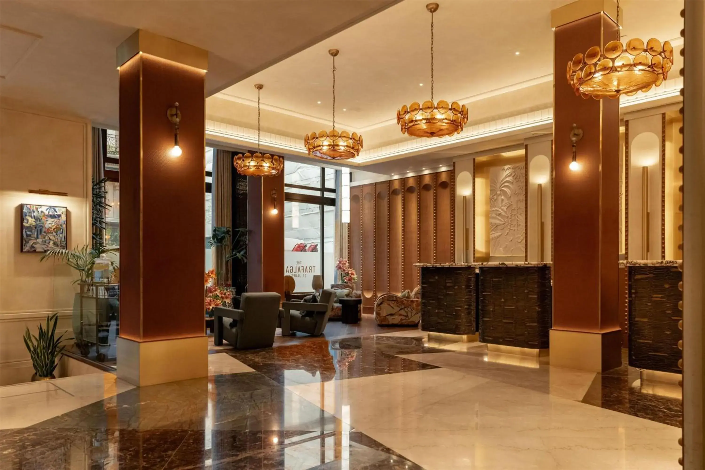 Lobby or reception in The Trafalgar St. James, London Curio collection by Hilton Lobby or reception in The Trafalgar St. James, London Curio collection by Hilton
