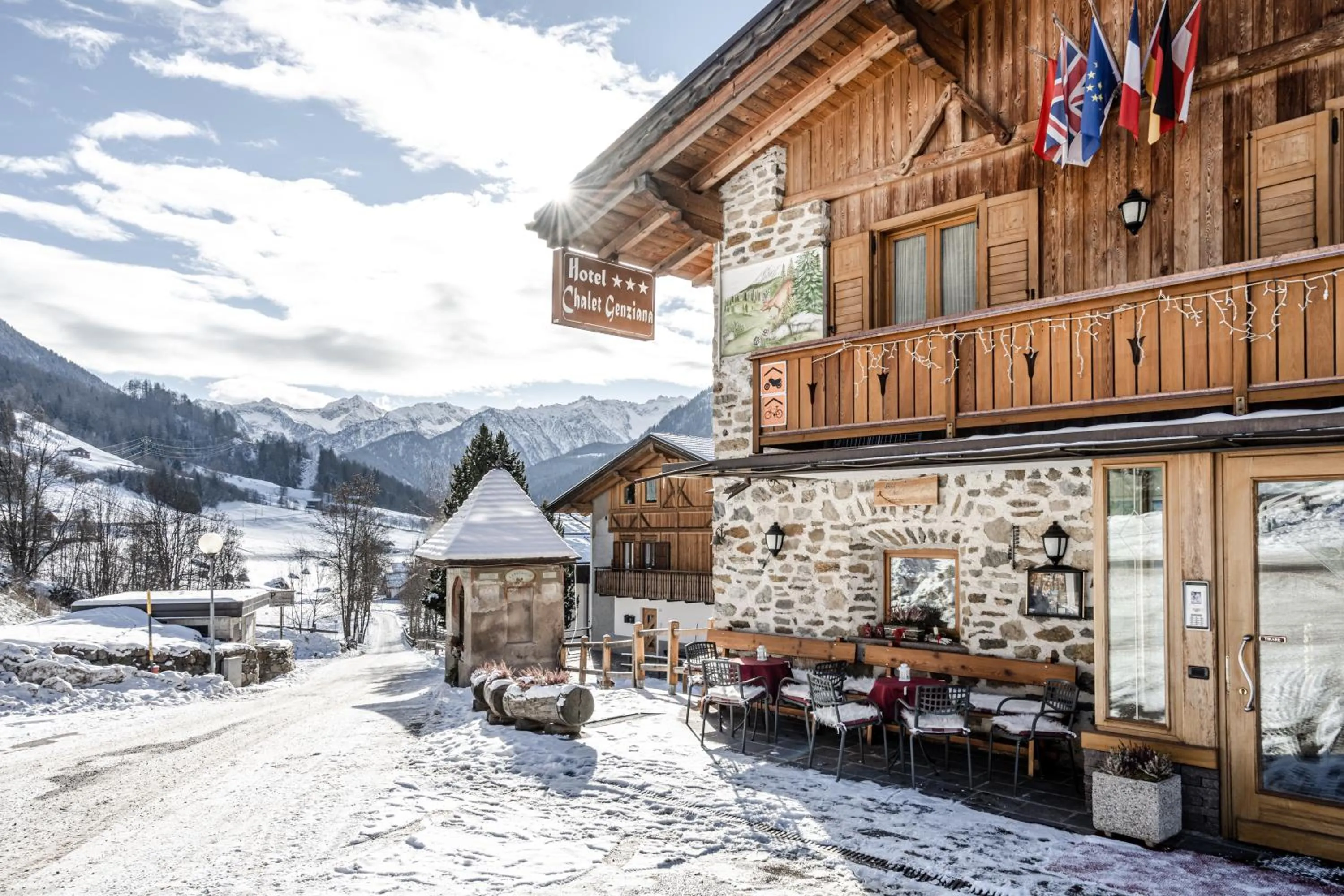 Property building in Hotel Chalet Genziana